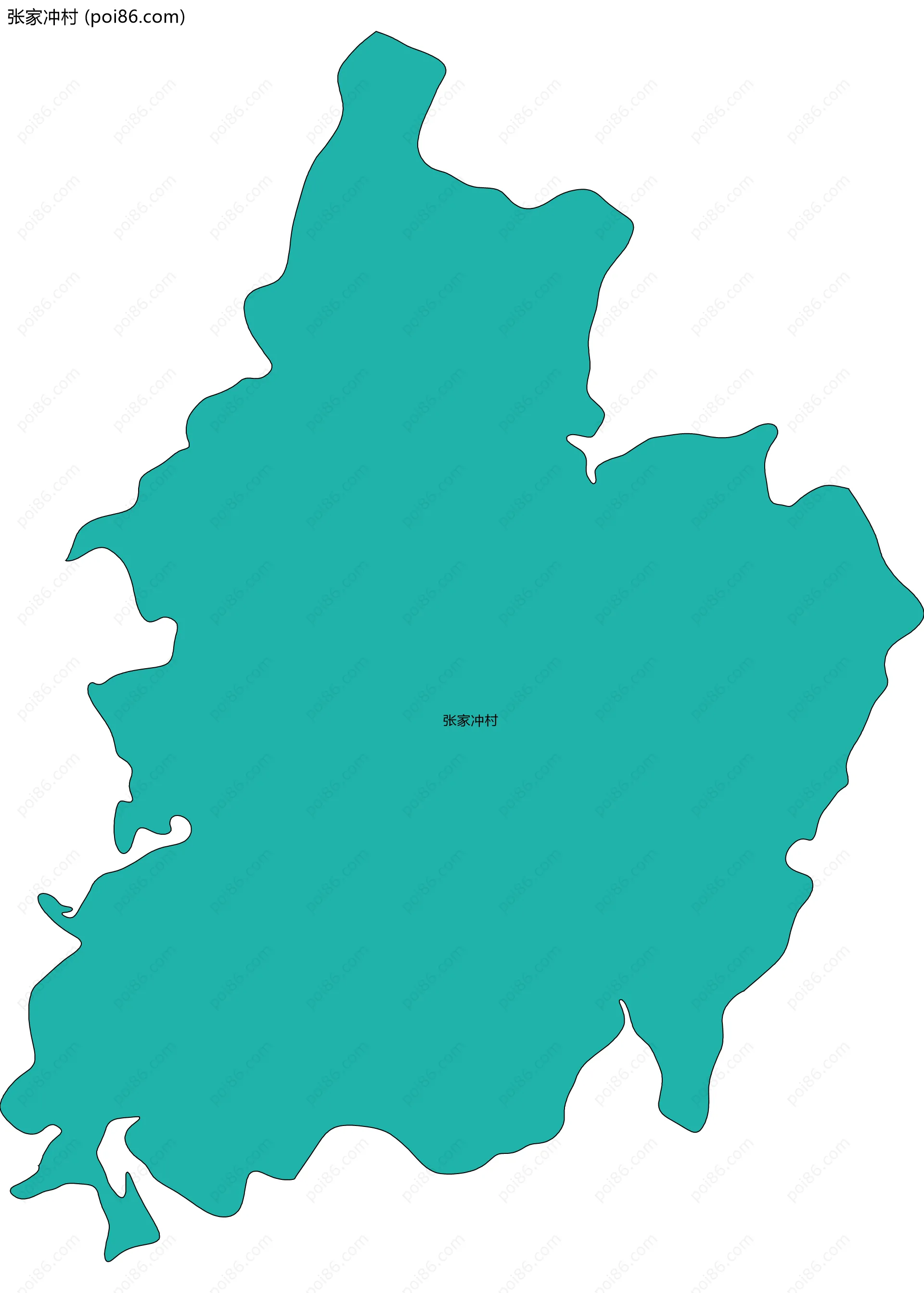 张家冲村边界地图