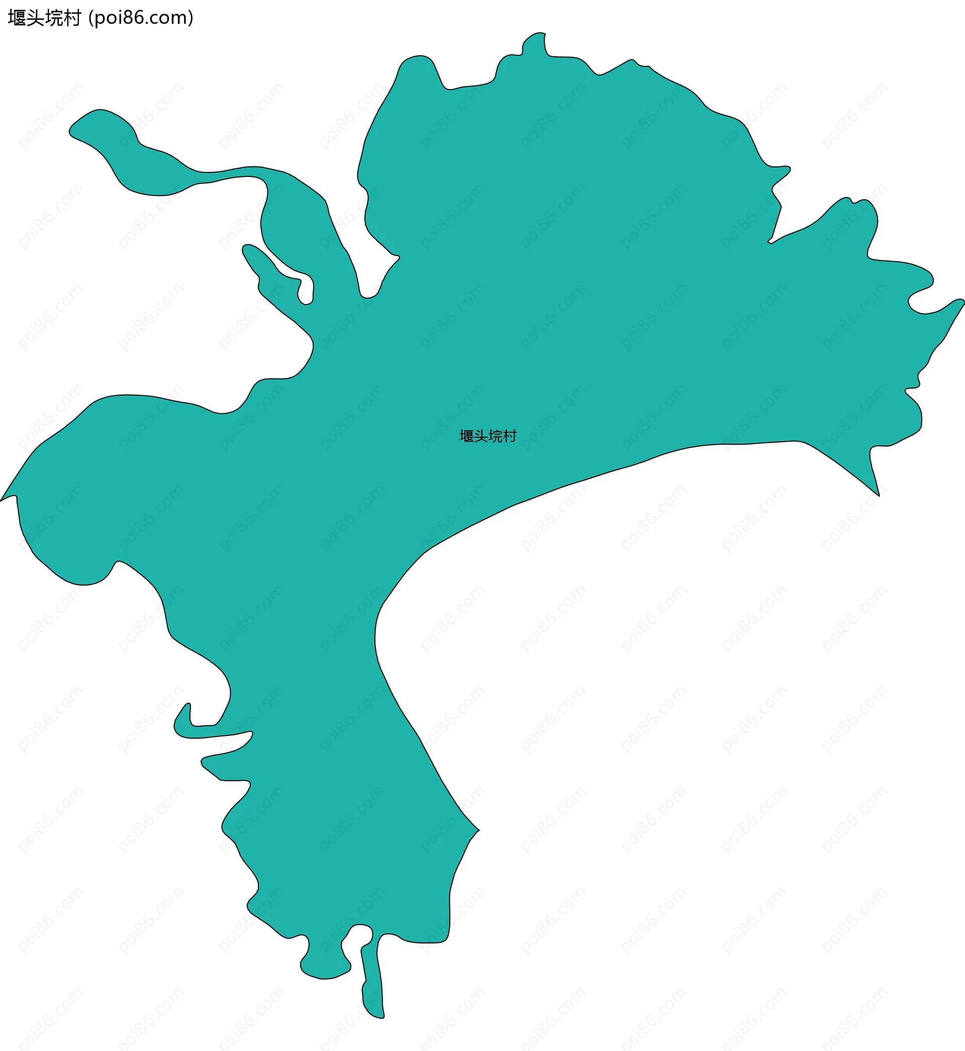 堰头垸村边界地图