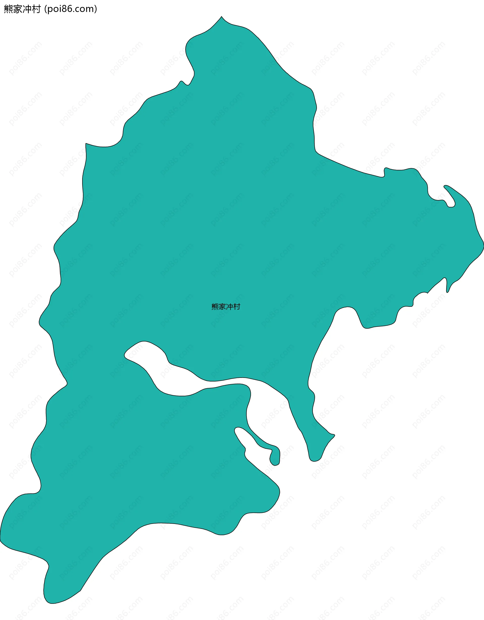 熊家冲村边界地图