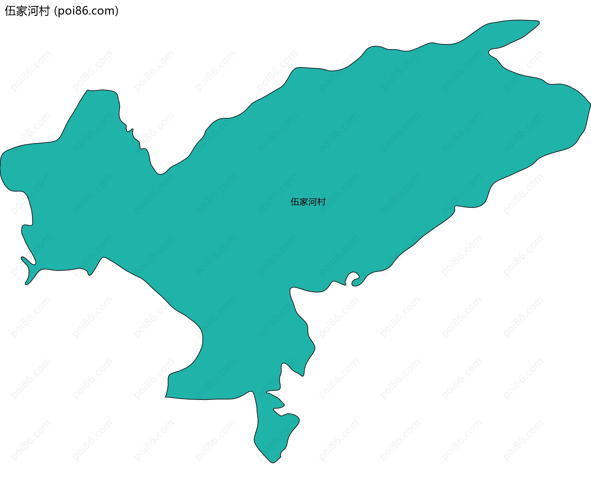 伍家河村边界地图