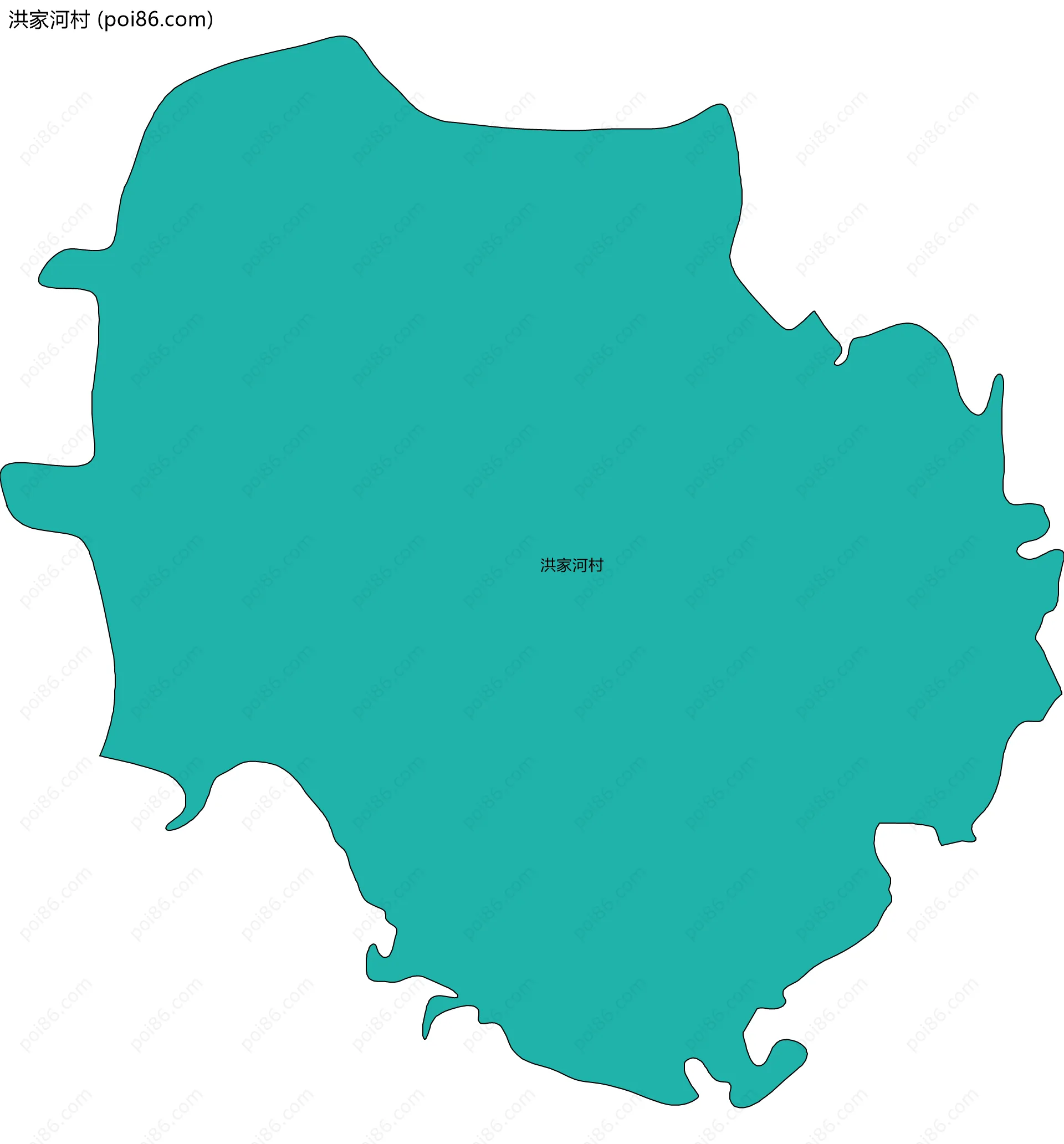 洪家河村边界地图