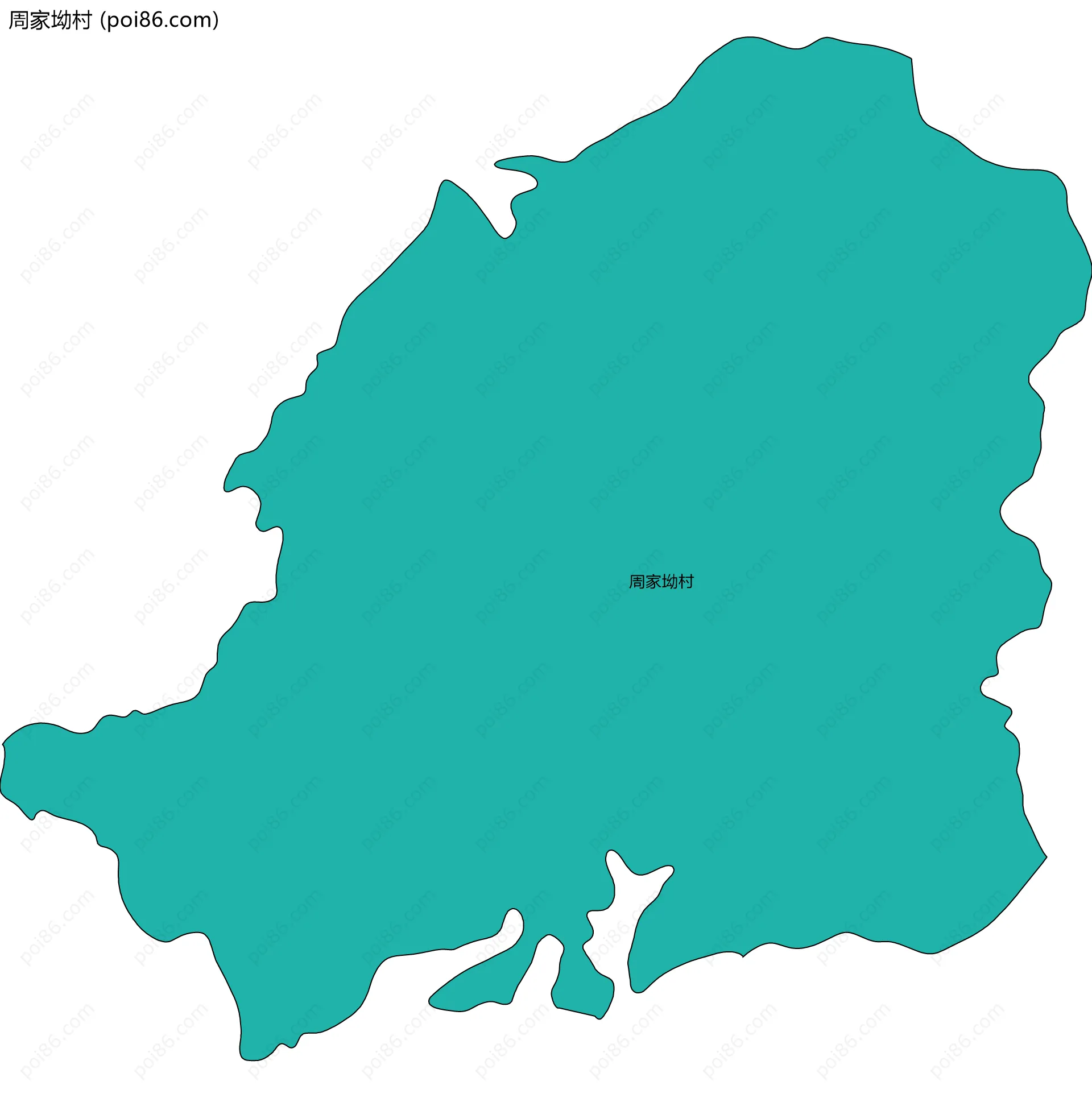 周家坳村边界地图