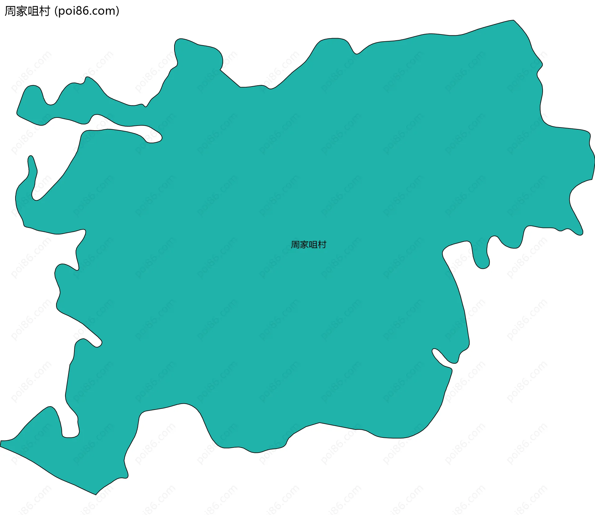 周家咀村边界地图