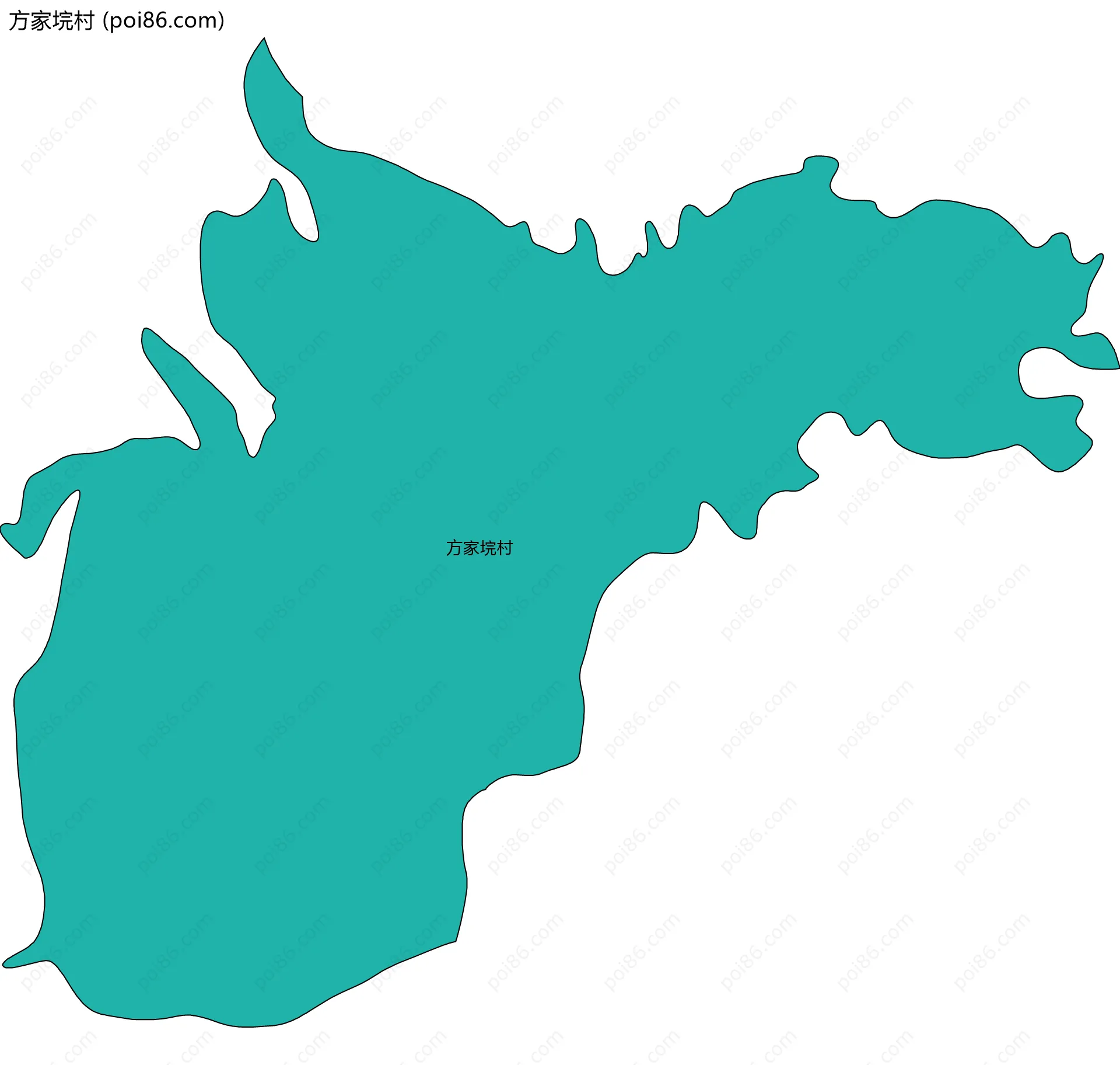 方家垸村边界地图