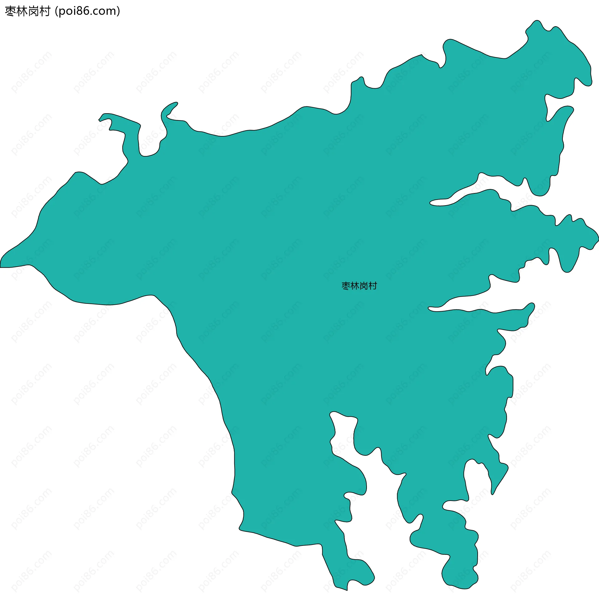 枣林岗村边界地图