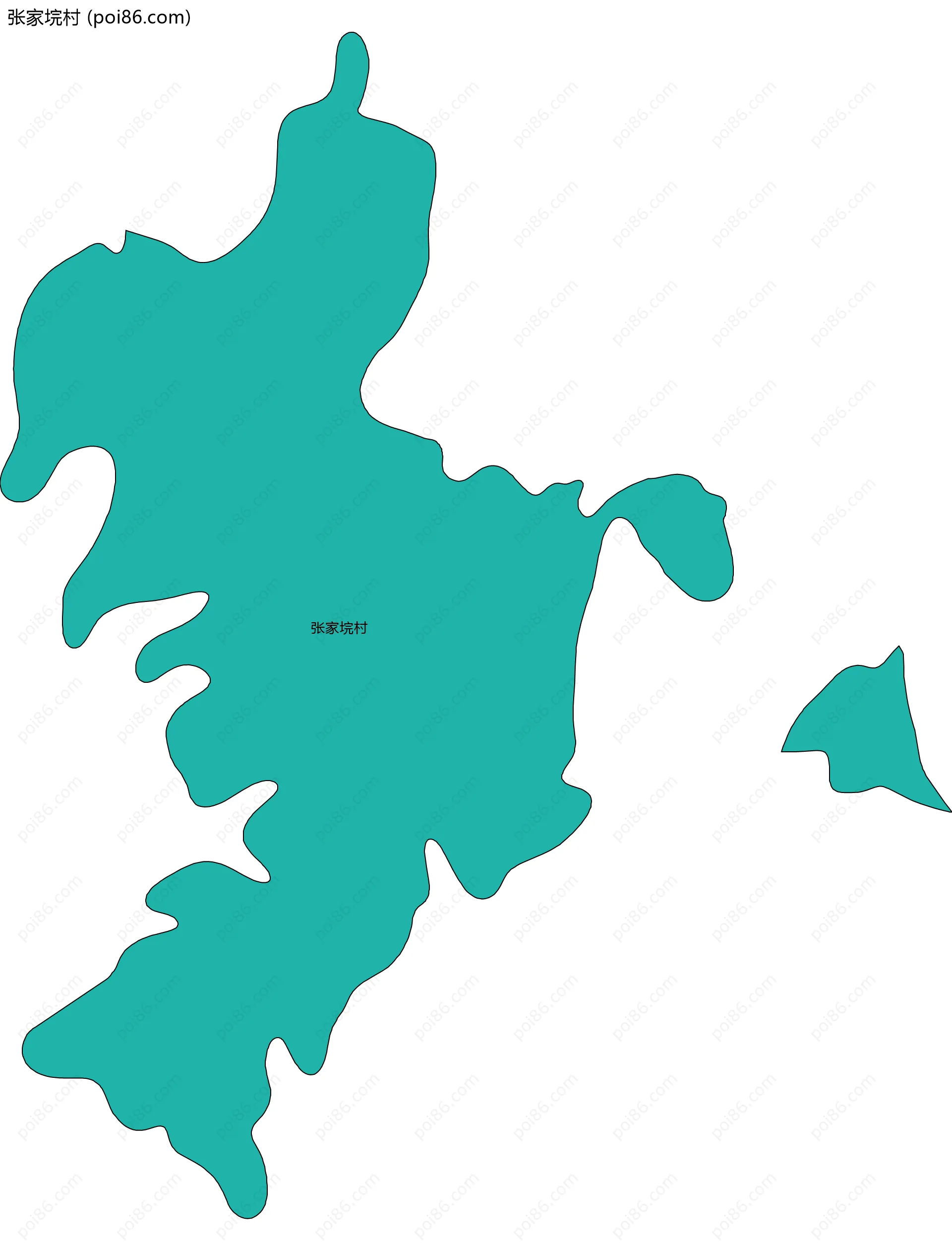 张家垸村边界地图