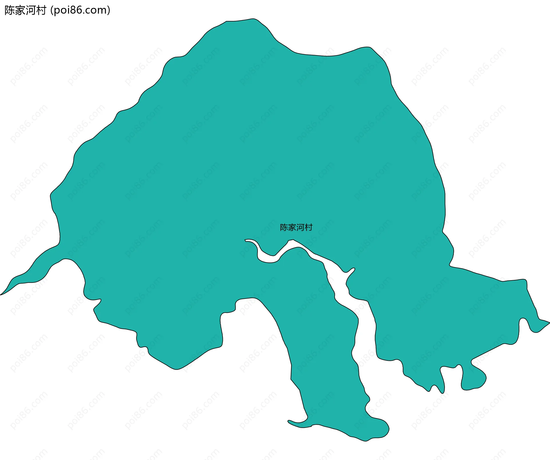 陈家河村边界地图