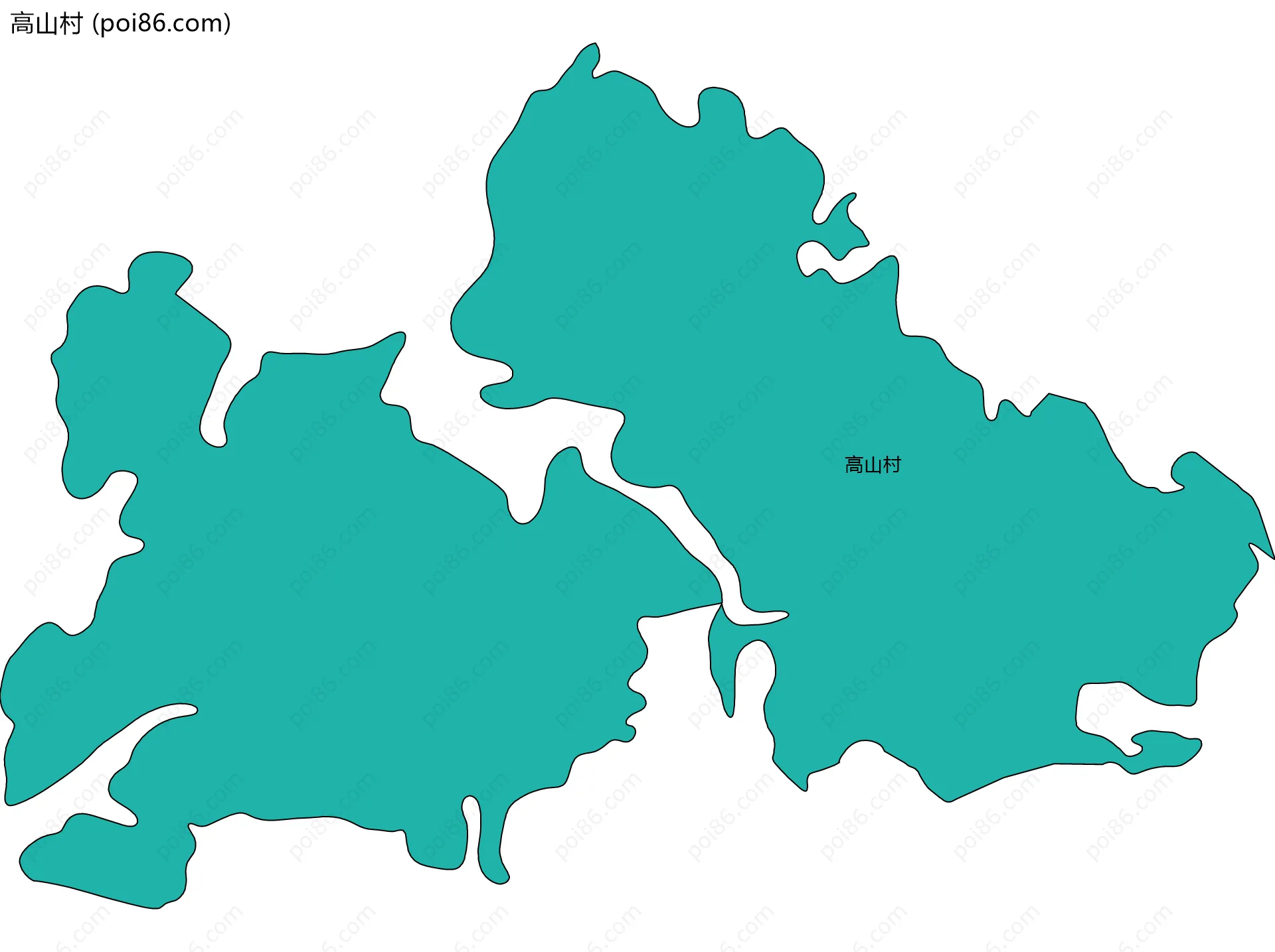 高山村边界地图