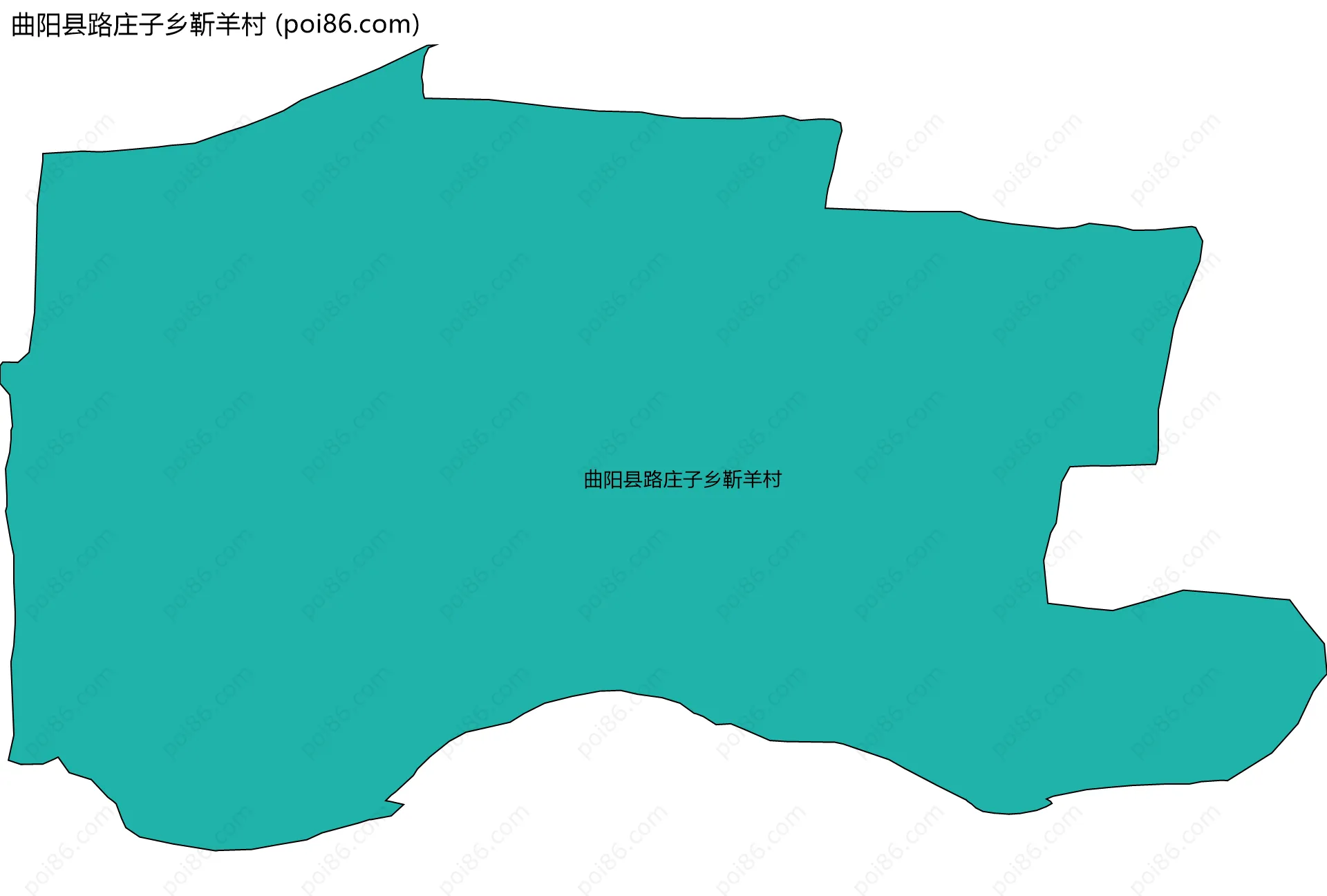 曲阳县路庄子乡靳羊村边界地图