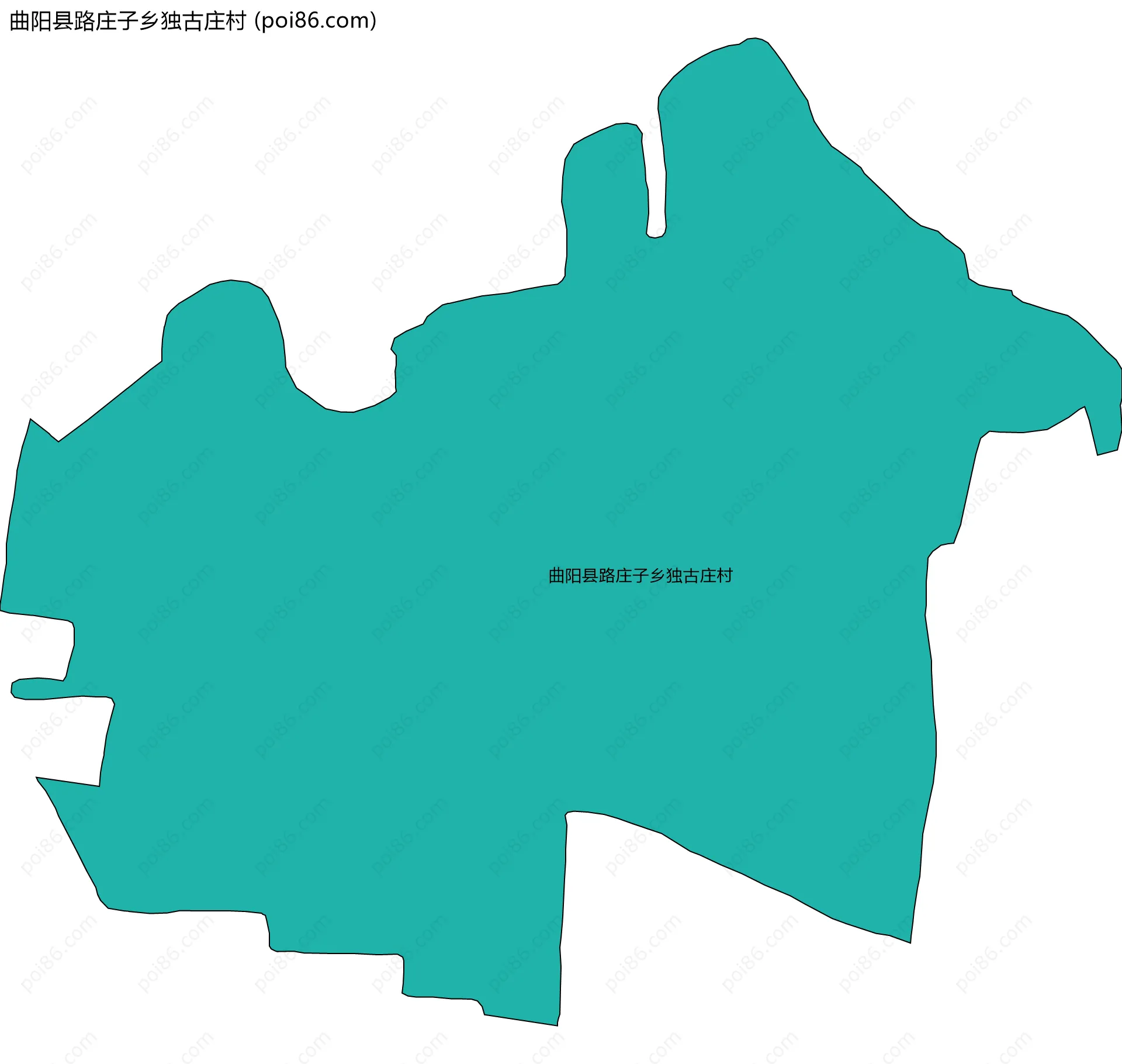 曲阳县路庄子乡独古庄村边界地图