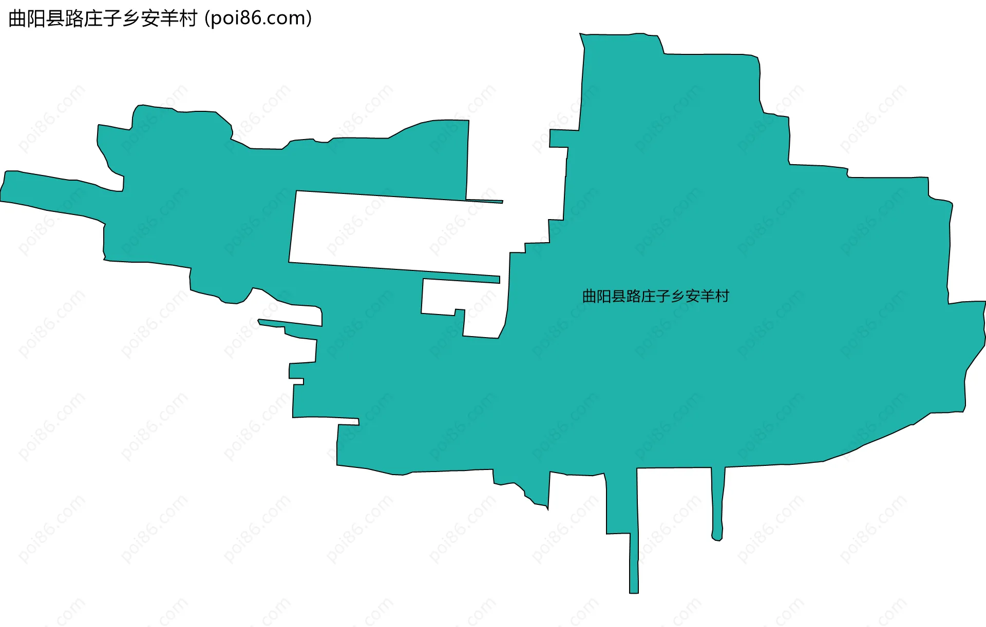 曲阳县路庄子乡安羊村边界地图