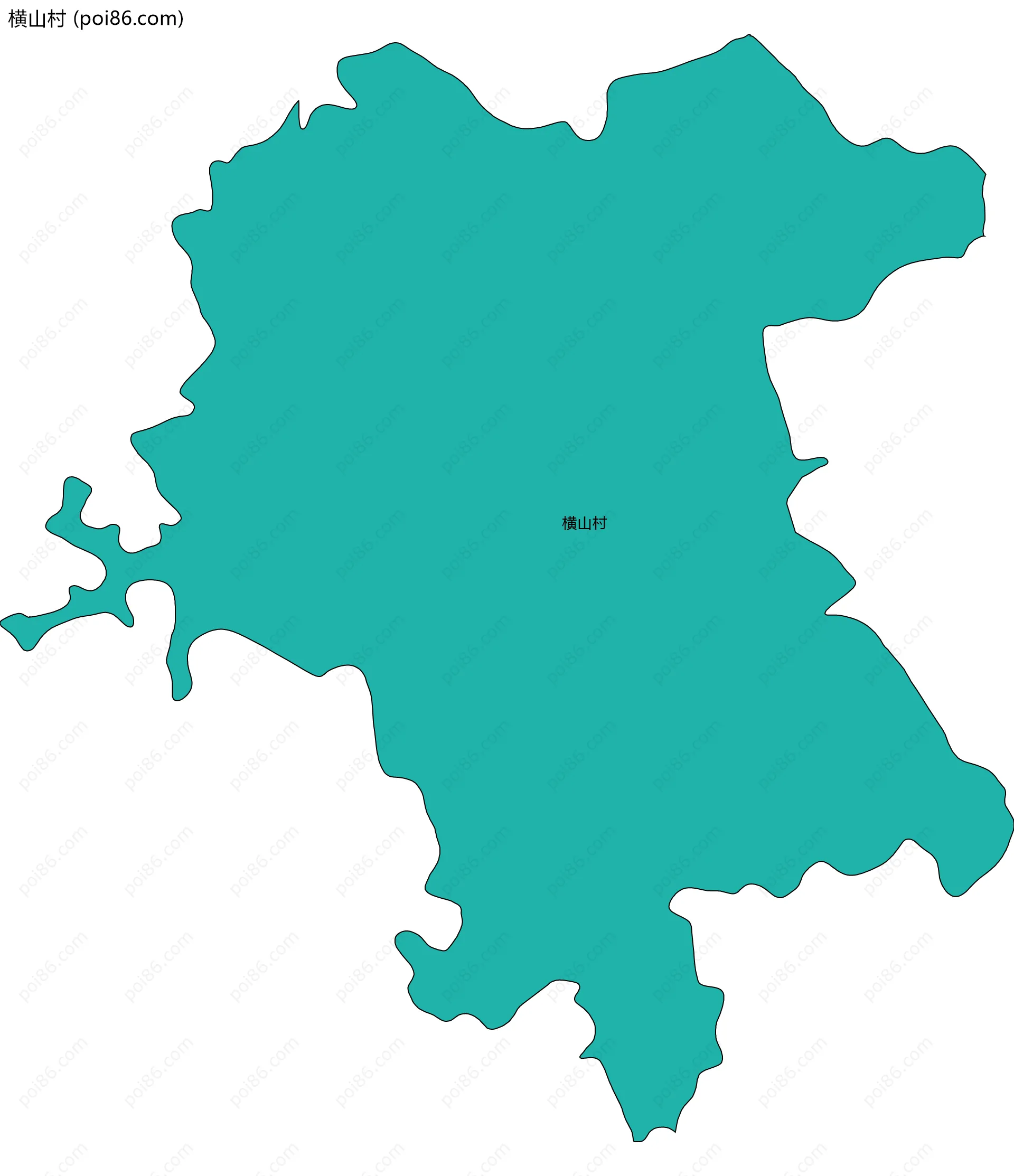 横山村边界地图