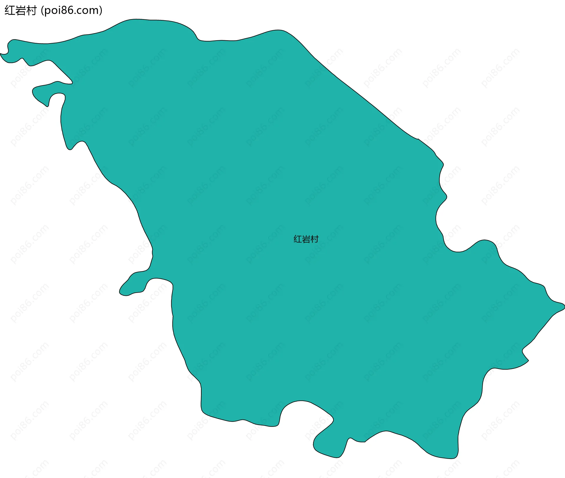 红岩村边界地图