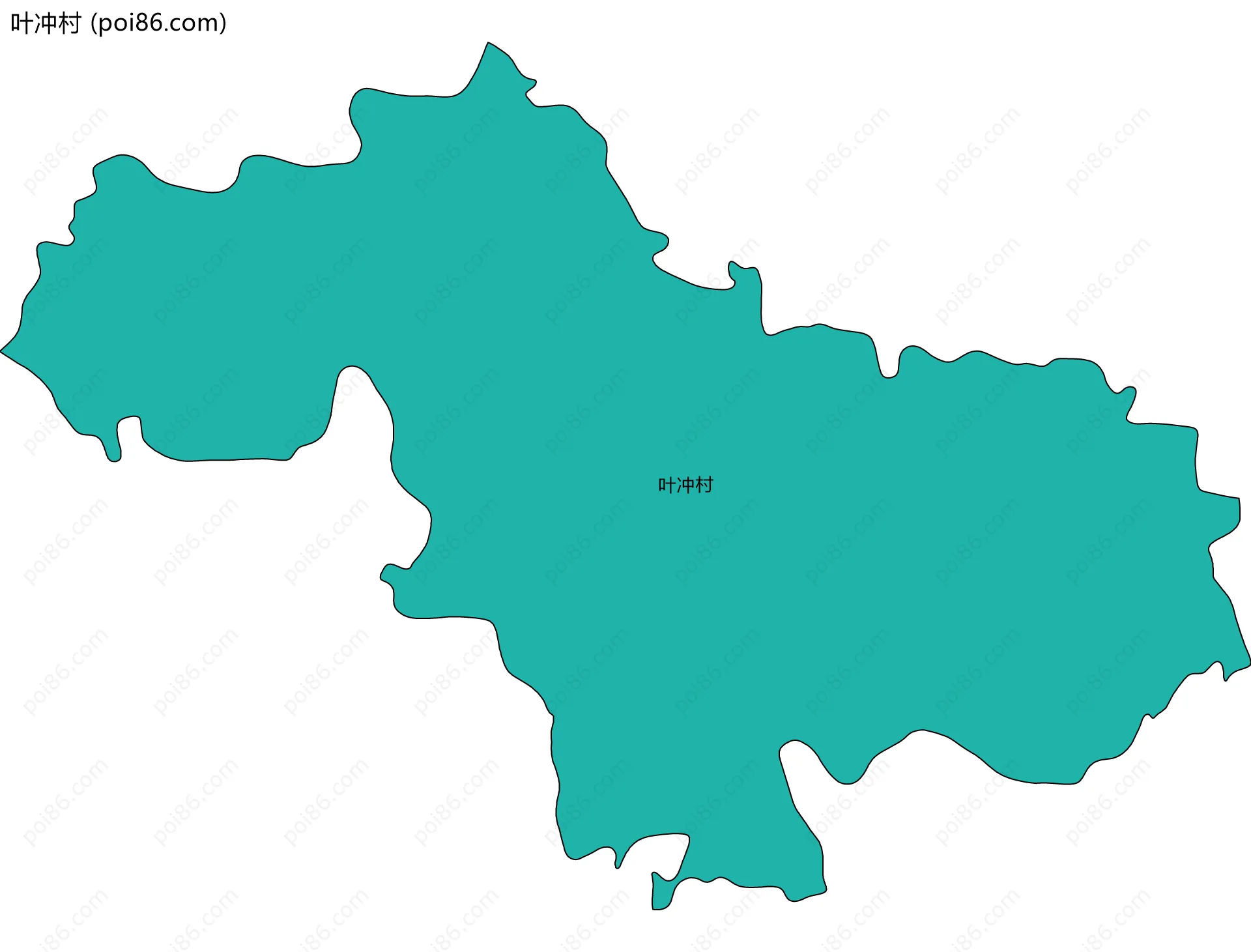 叶冲村边界地图