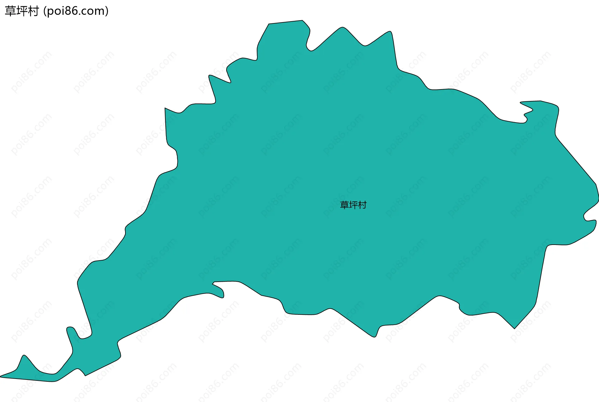 草坪村边界地图