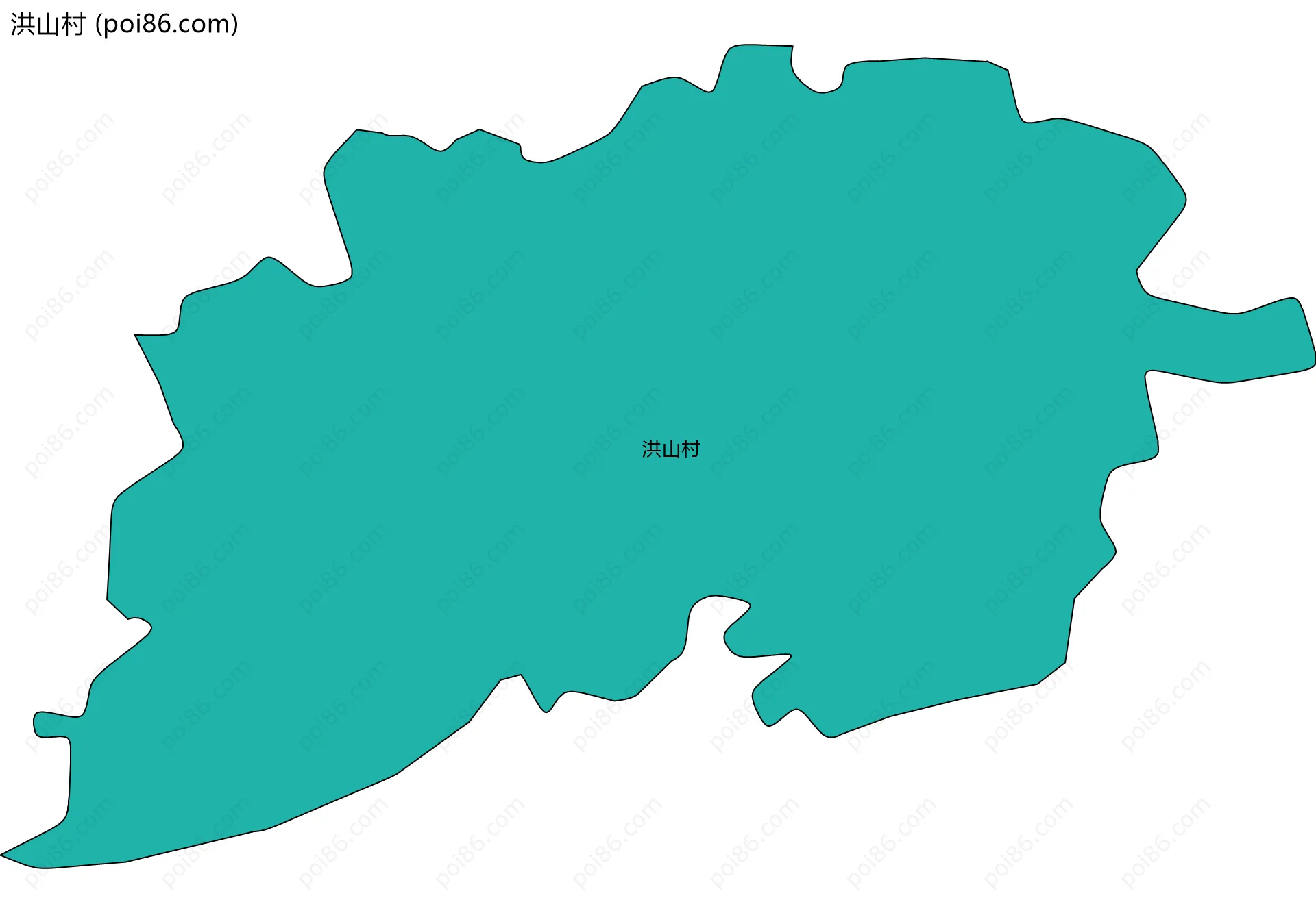 洪山村边界地图