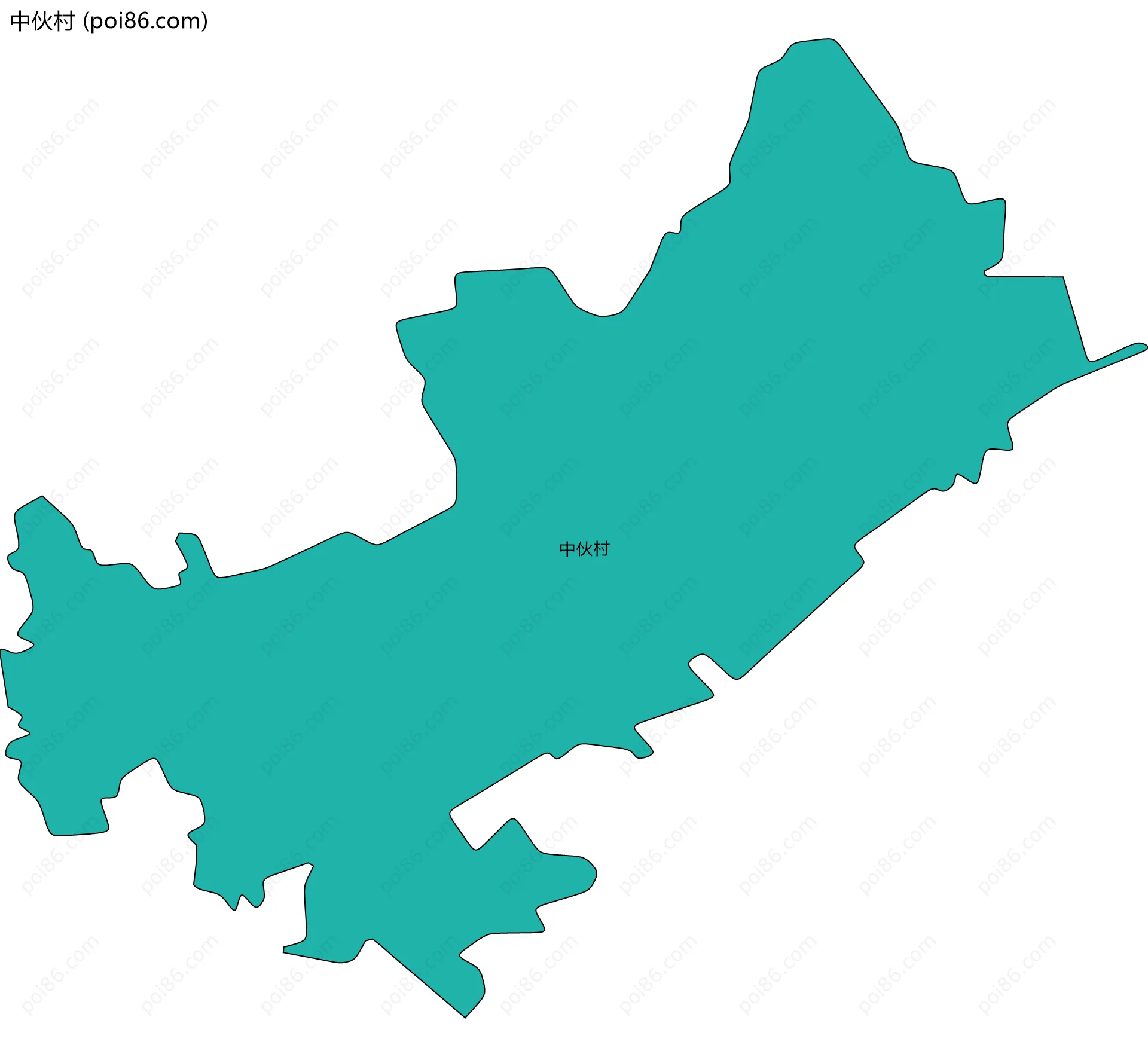 中伙村边界地图