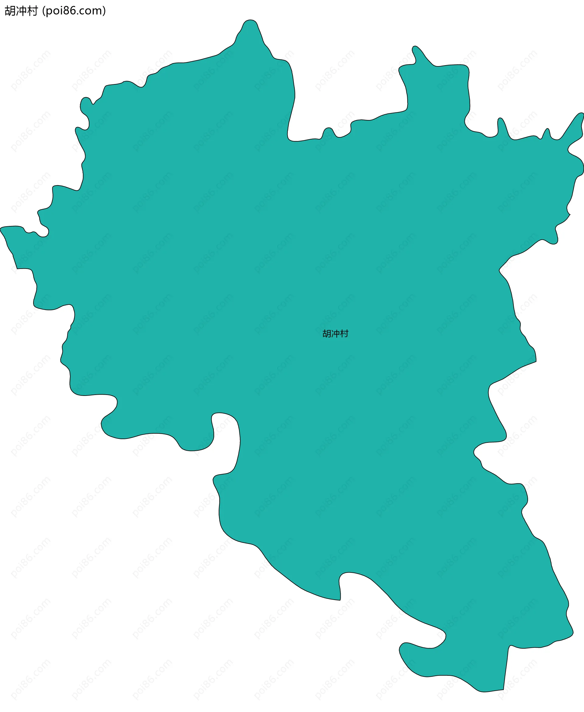 胡冲村边界地图