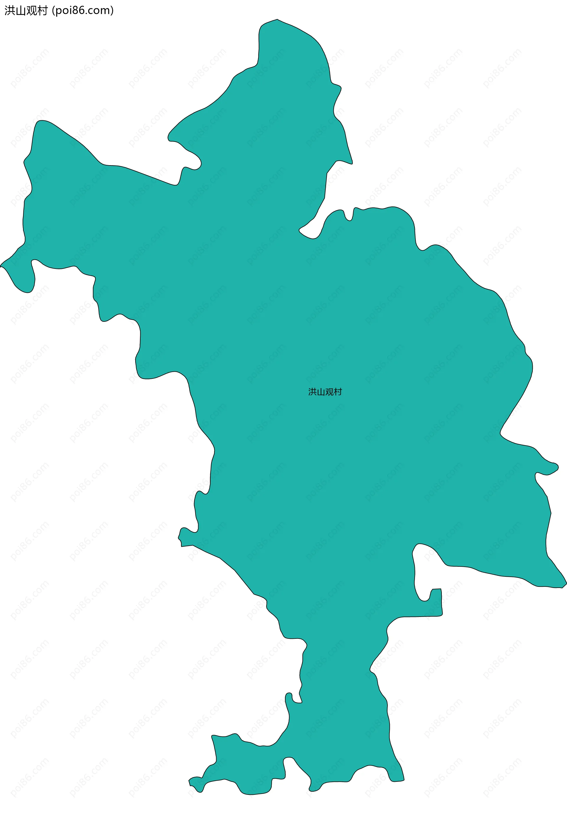 洪山观村边界地图