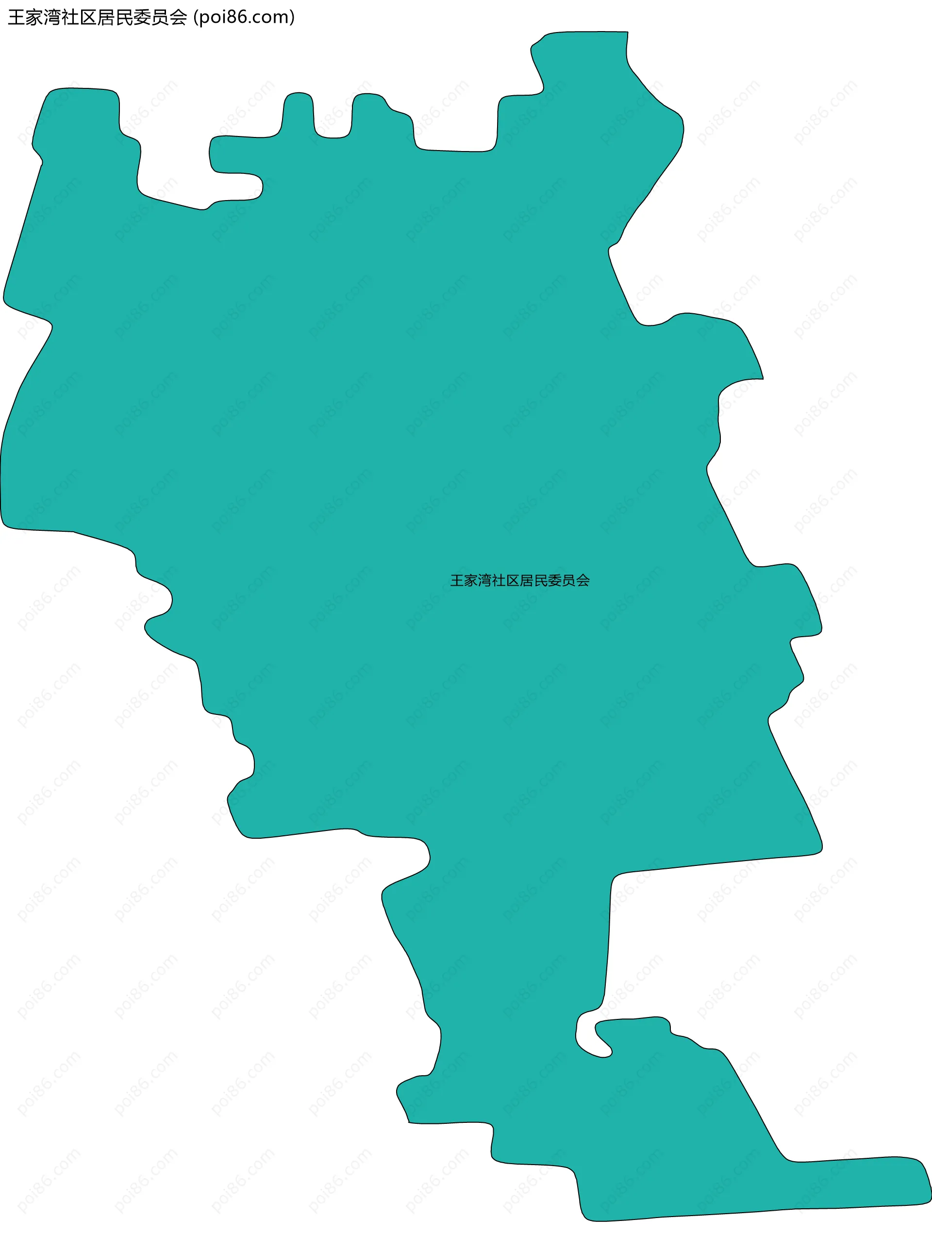 王家湾社区居民委员会边界地图