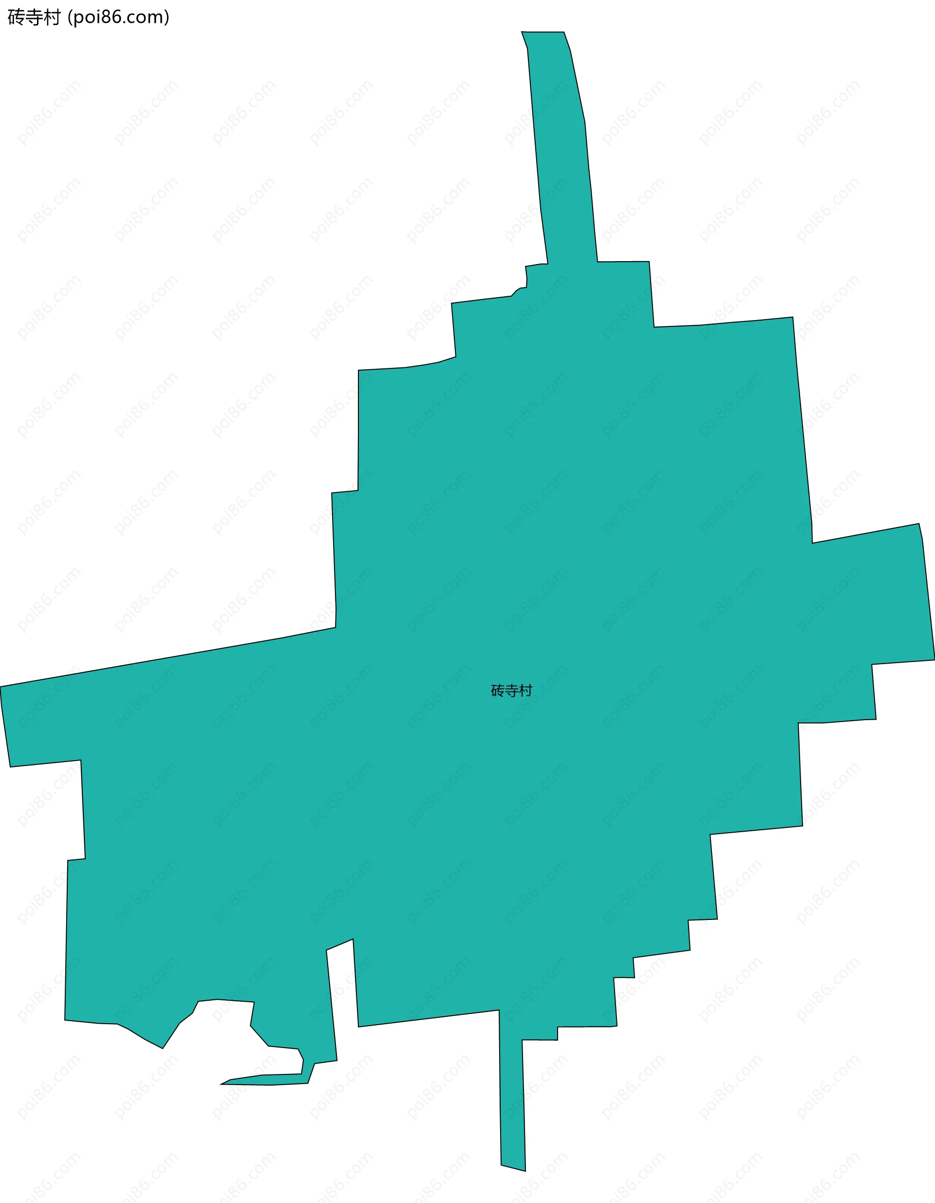 砖寺村边界地图