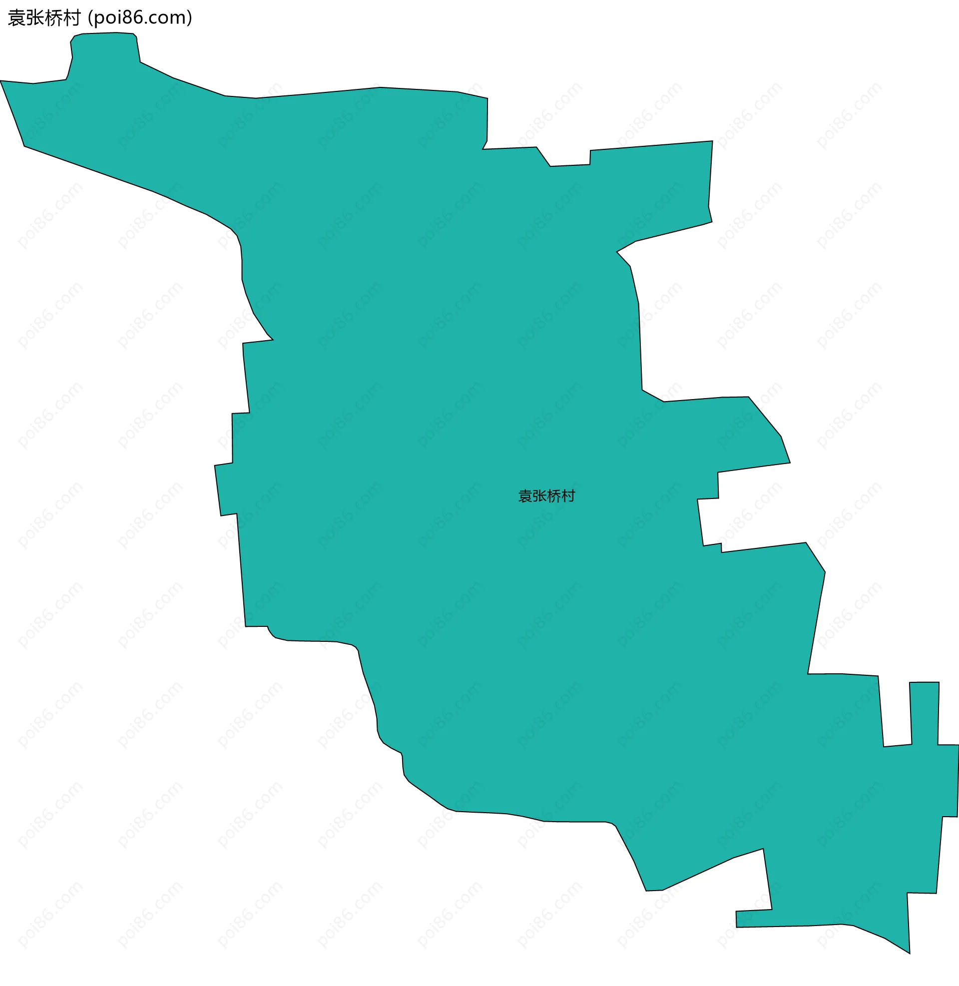 袁张桥村边界地图