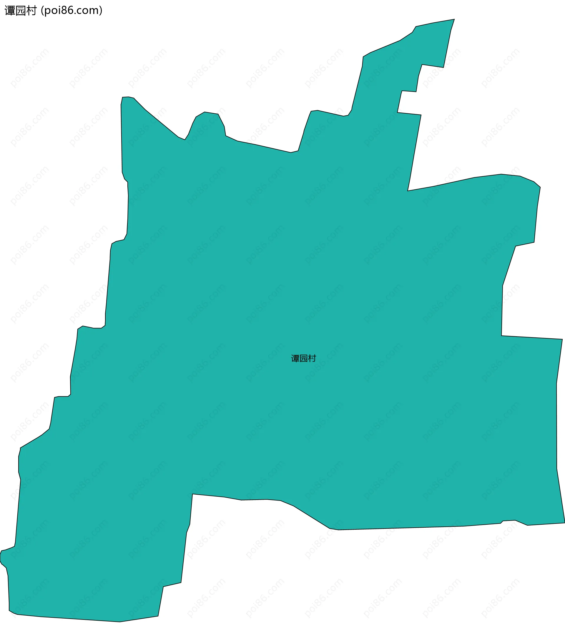 谭园村边界地图