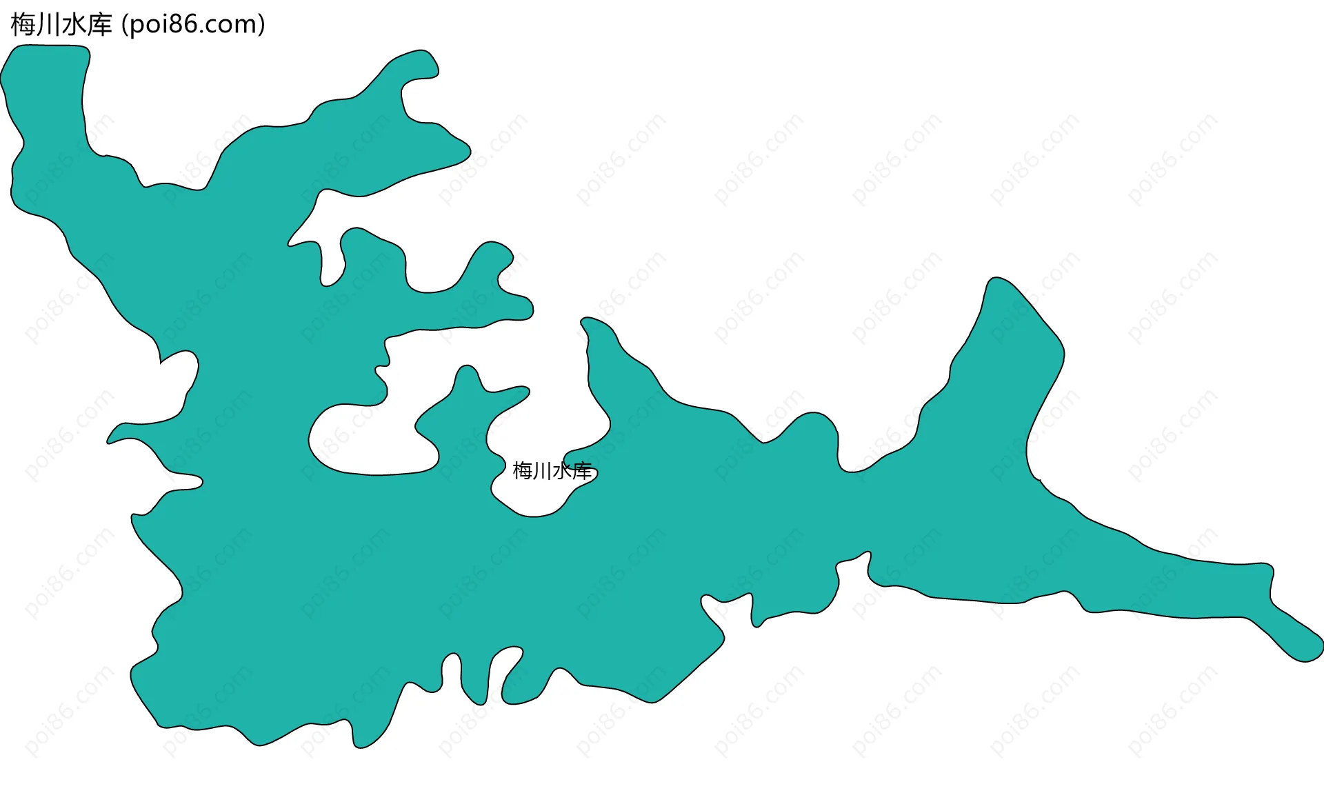 梅川水库边界地图