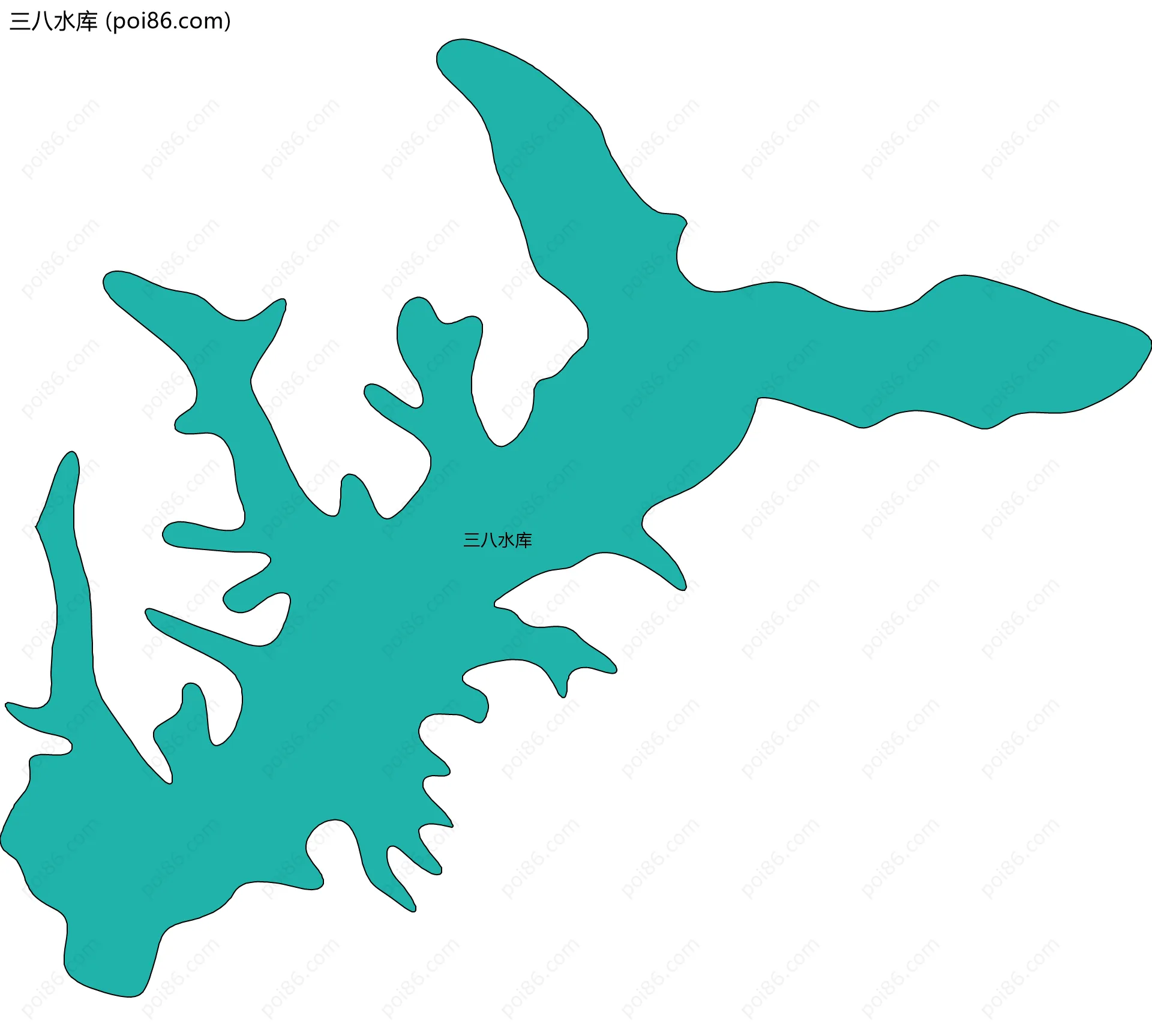 三八水库边界地图