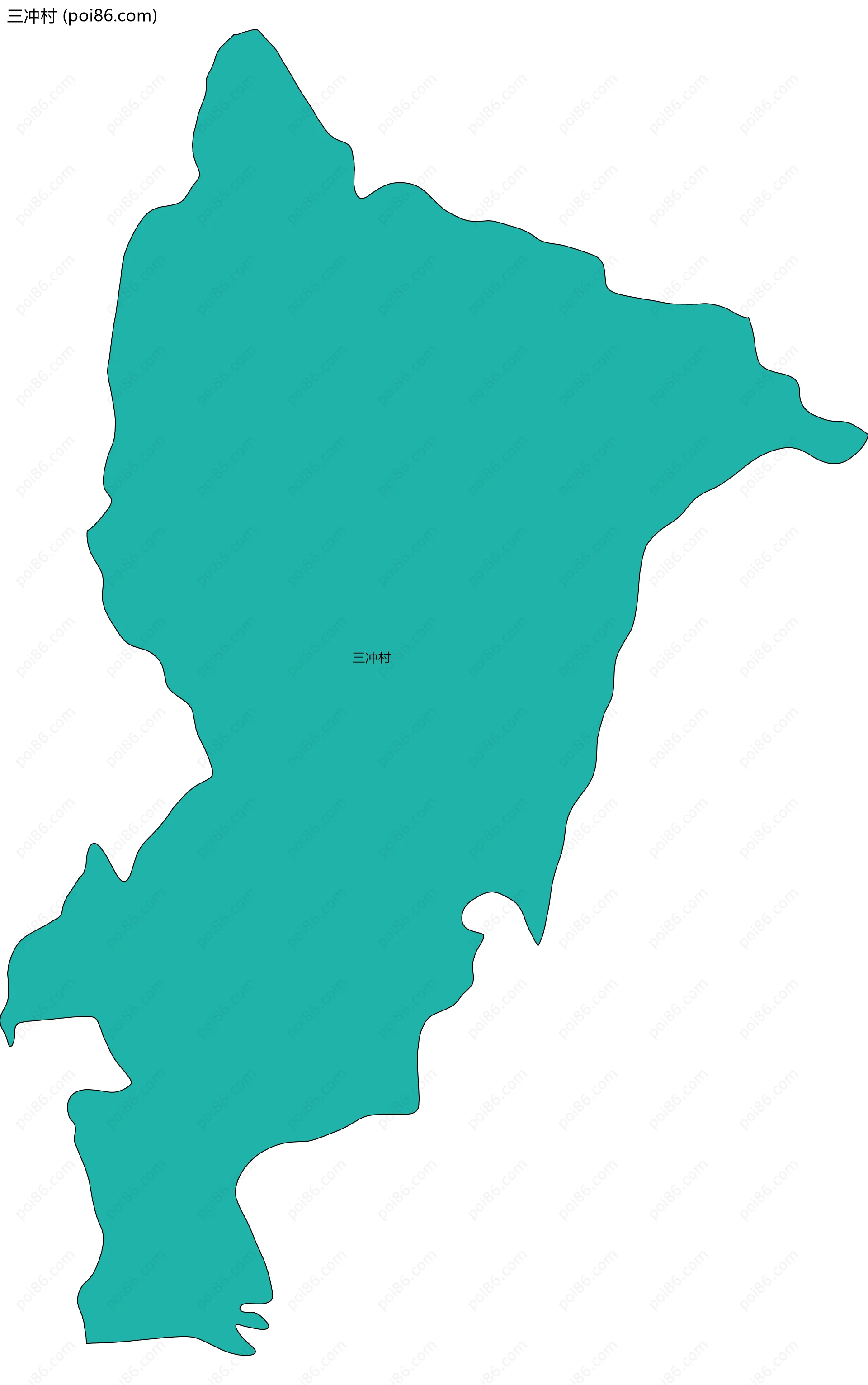 三冲村边界地图