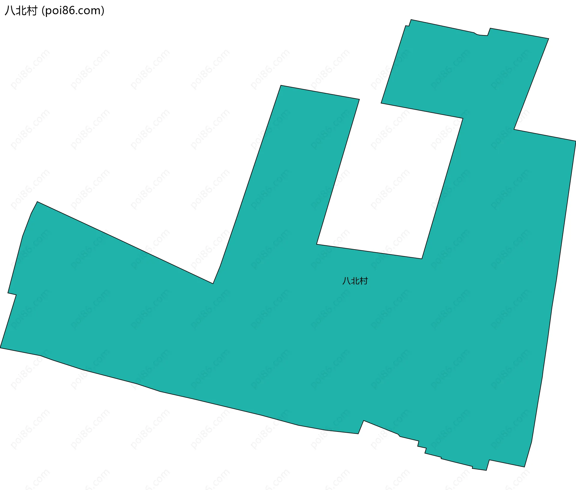 八北村边界地图