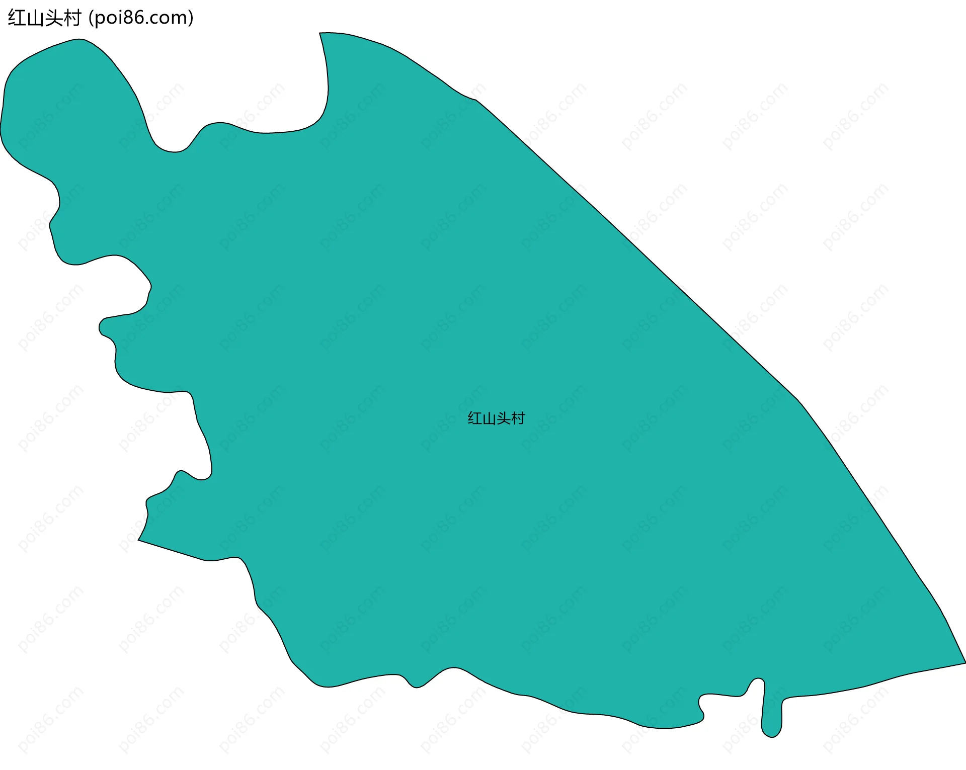 红山头村边界地图