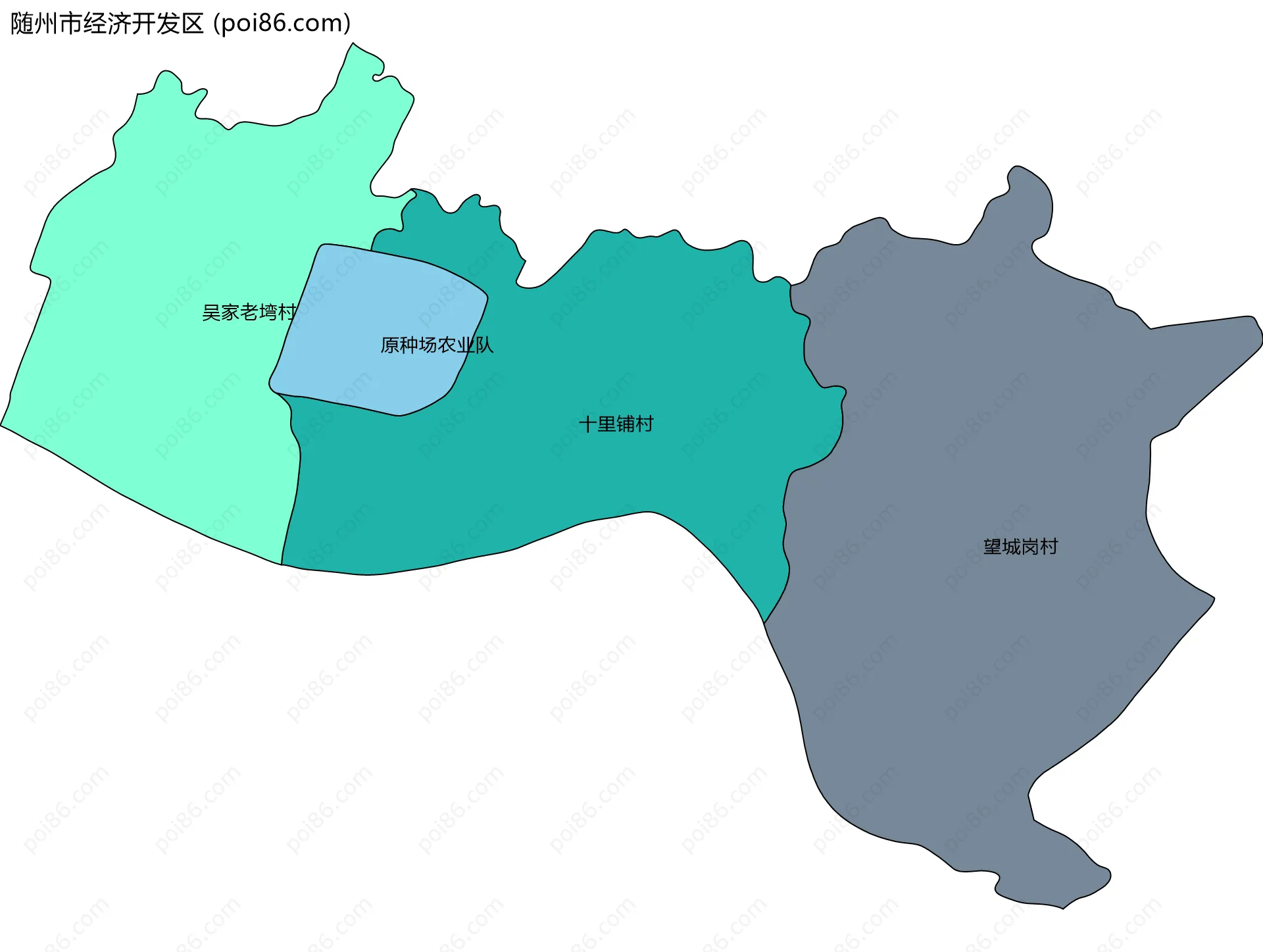 随州市经济开发区边界地图(五级行政区划)