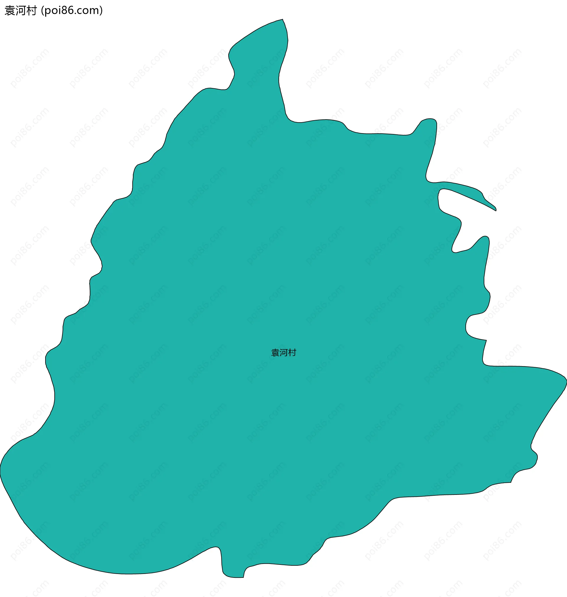 袁河村边界地图