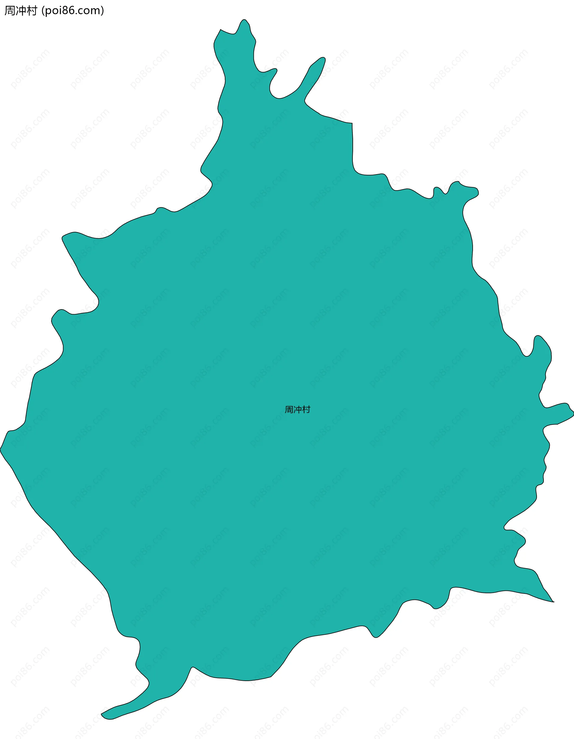 周冲村边界地图