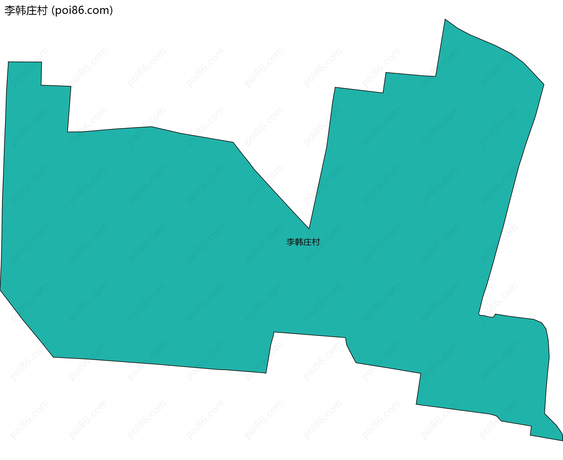 李韩庄村边界地图