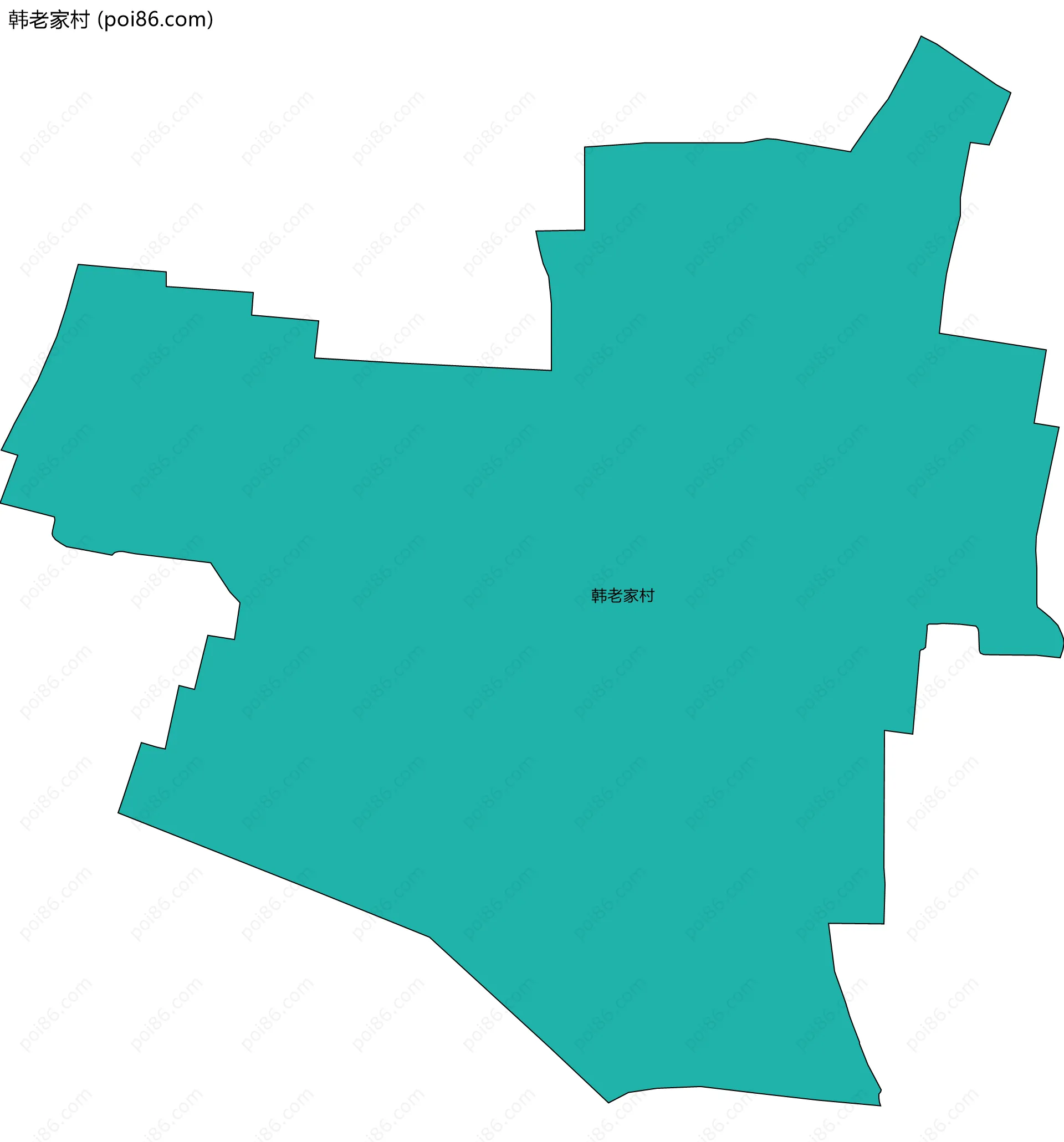 韩老家村边界地图