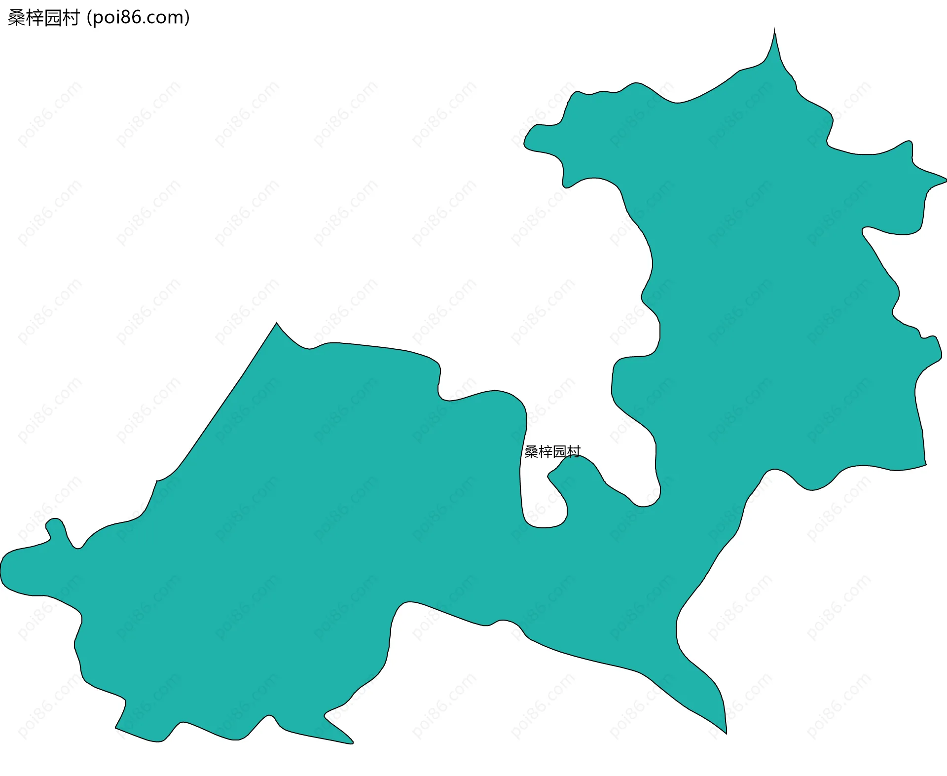 桑梓园村边界地图