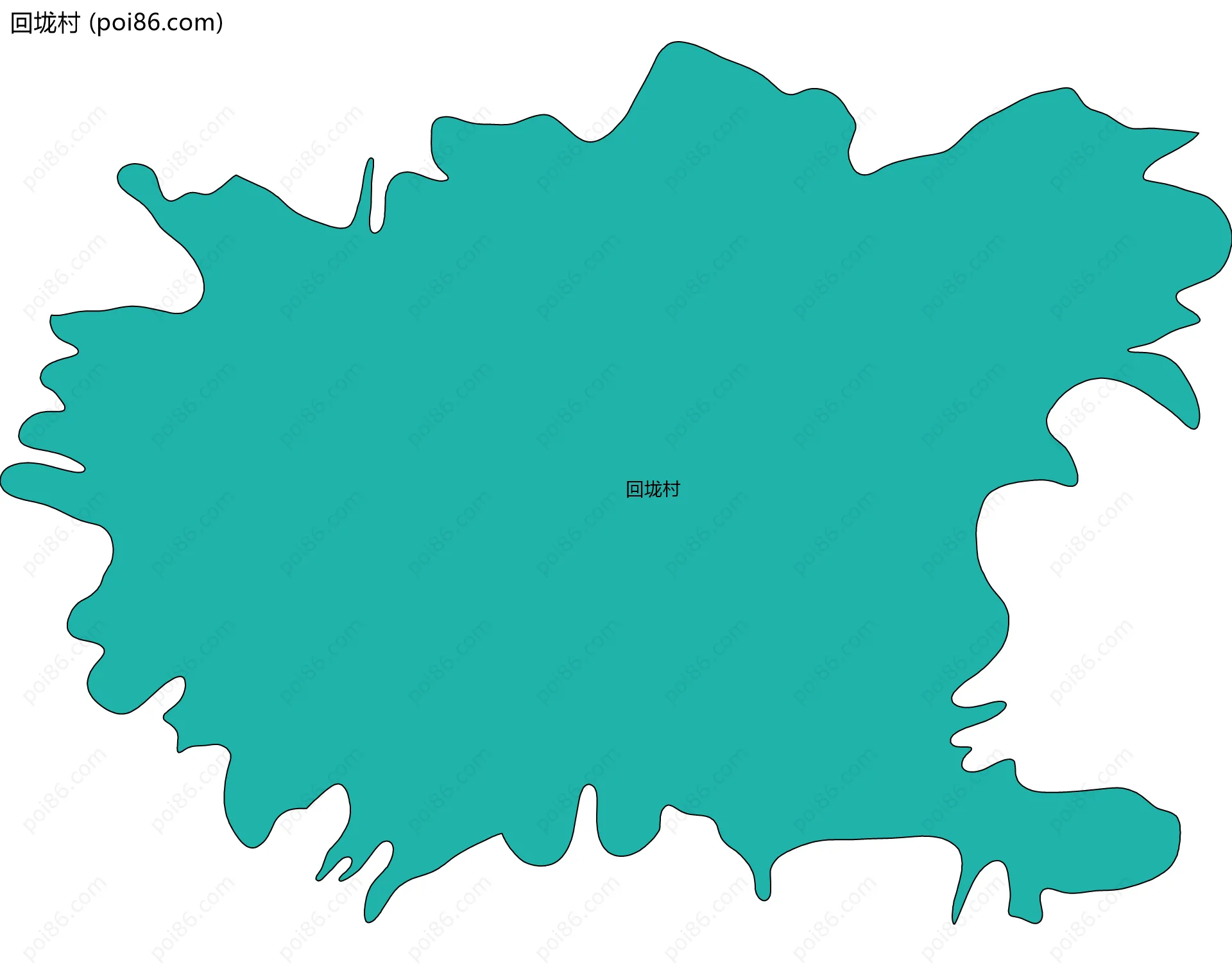 回垅村边界地图