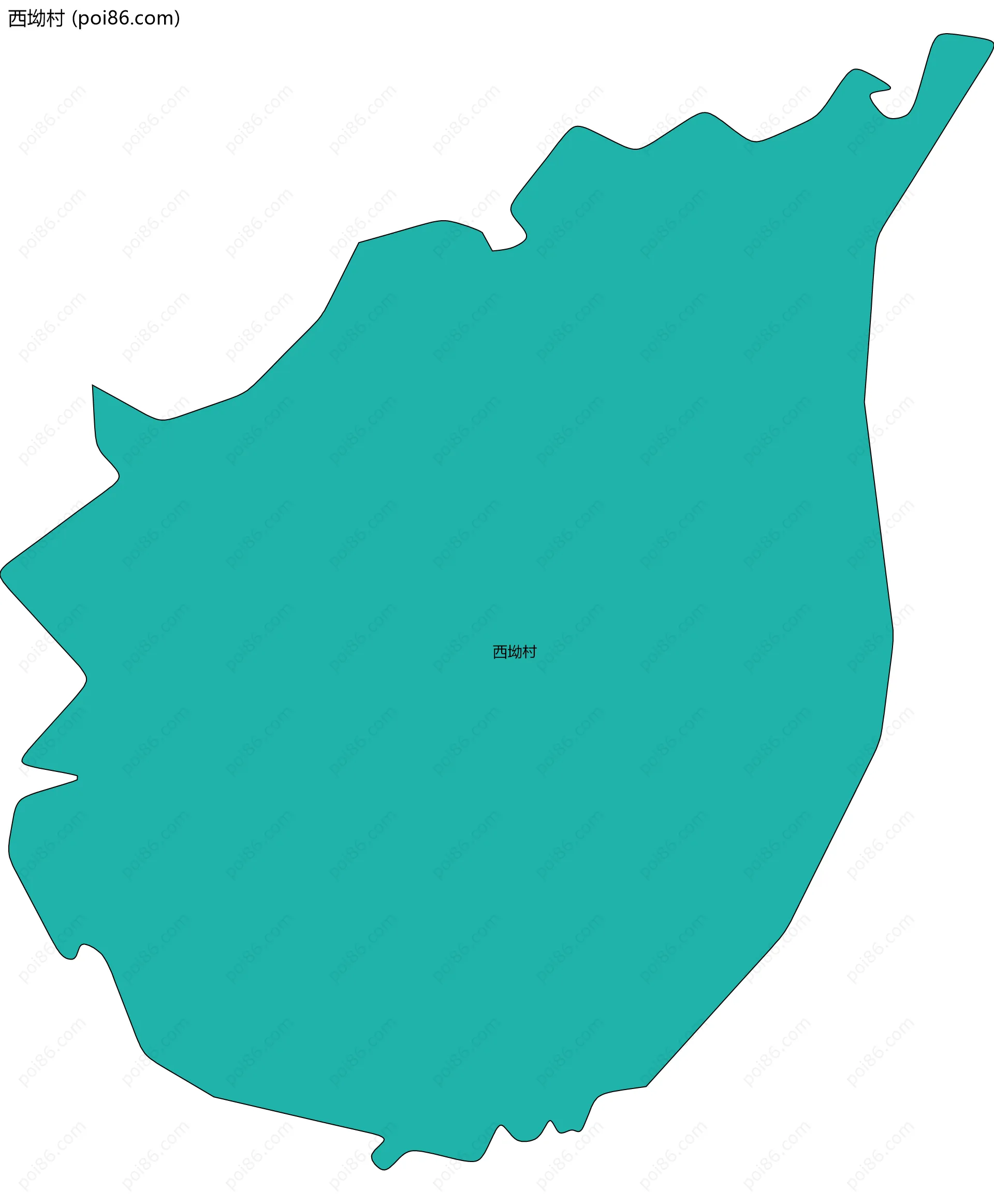 西坳村边界地图