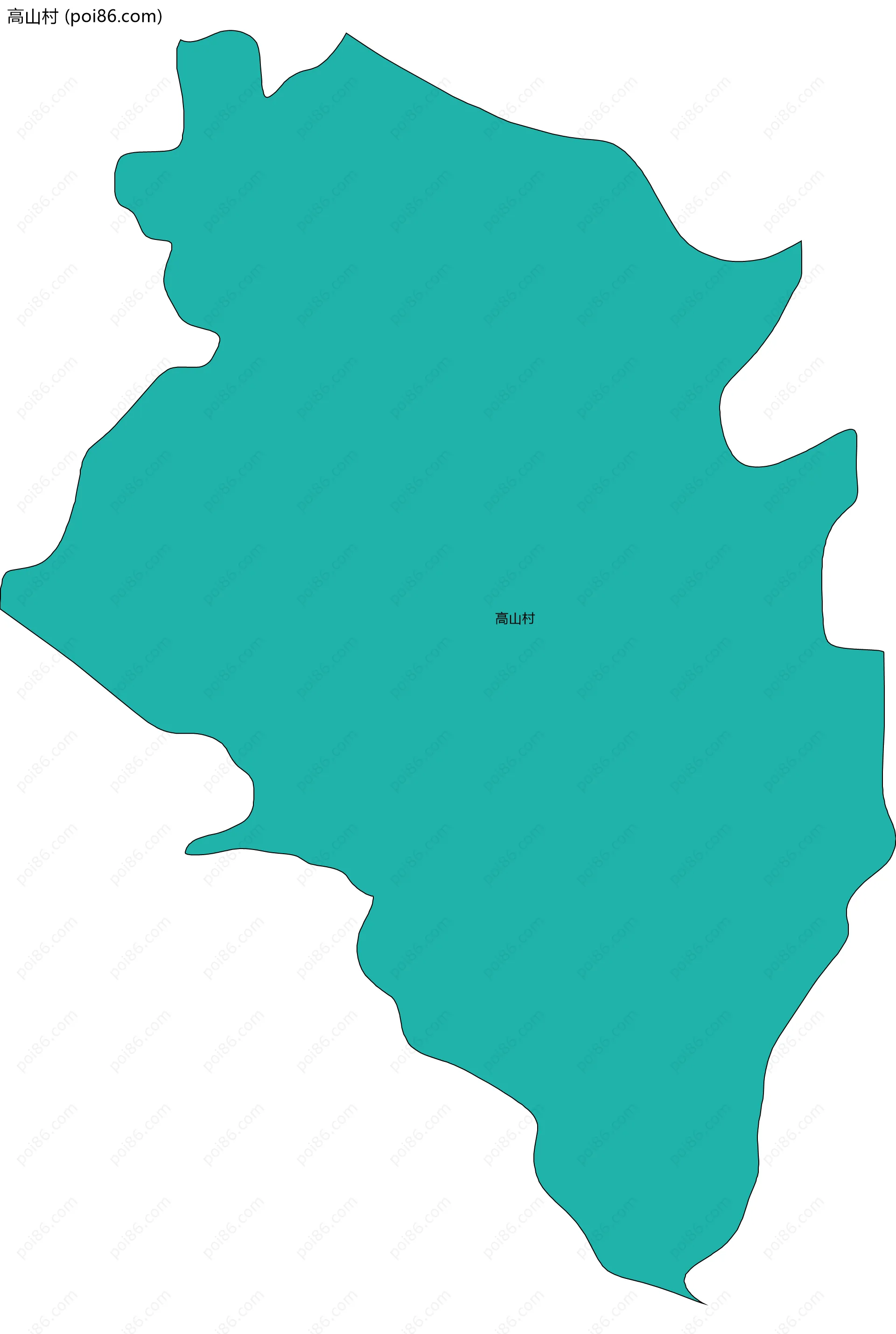 高山村边界地图