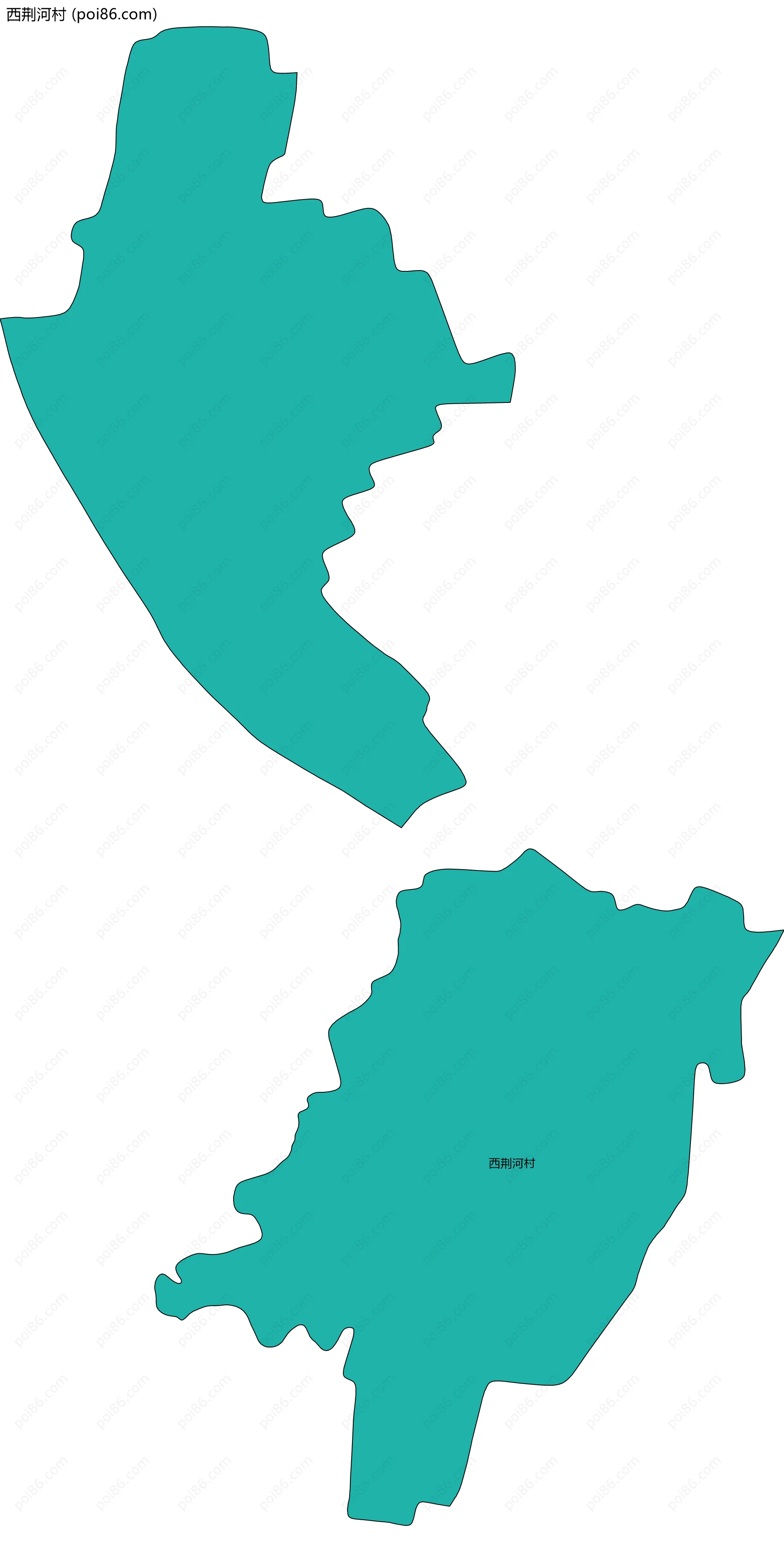 西荆河村边界地图