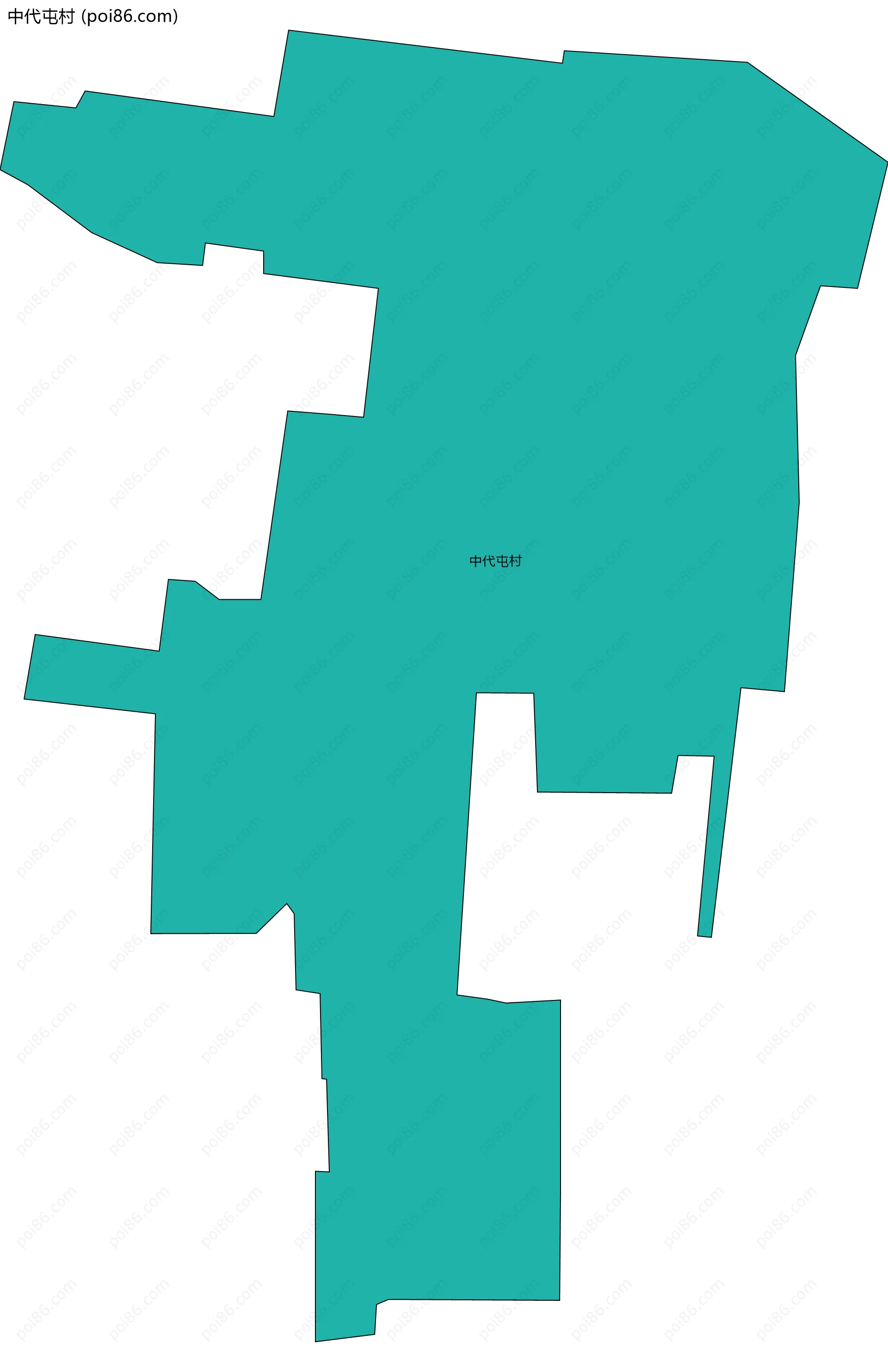 中代屯村边界地图