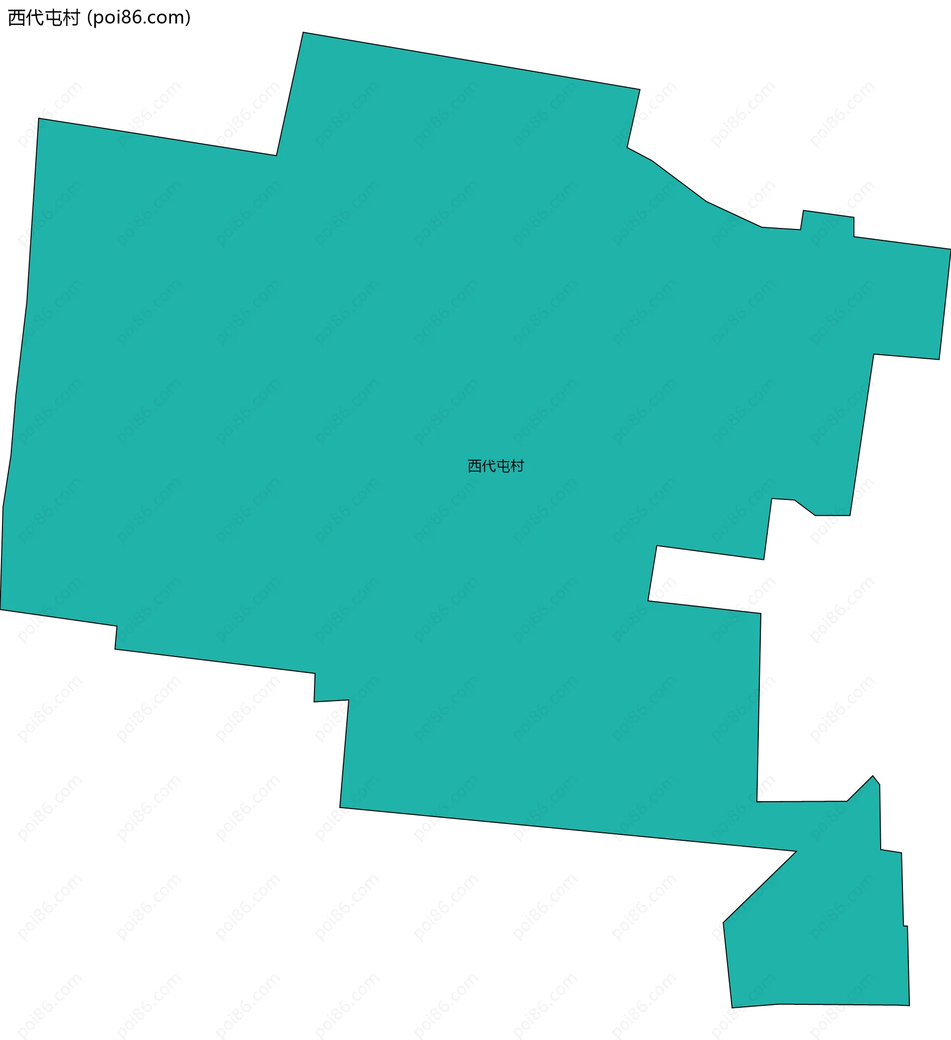 西代屯村边界地图