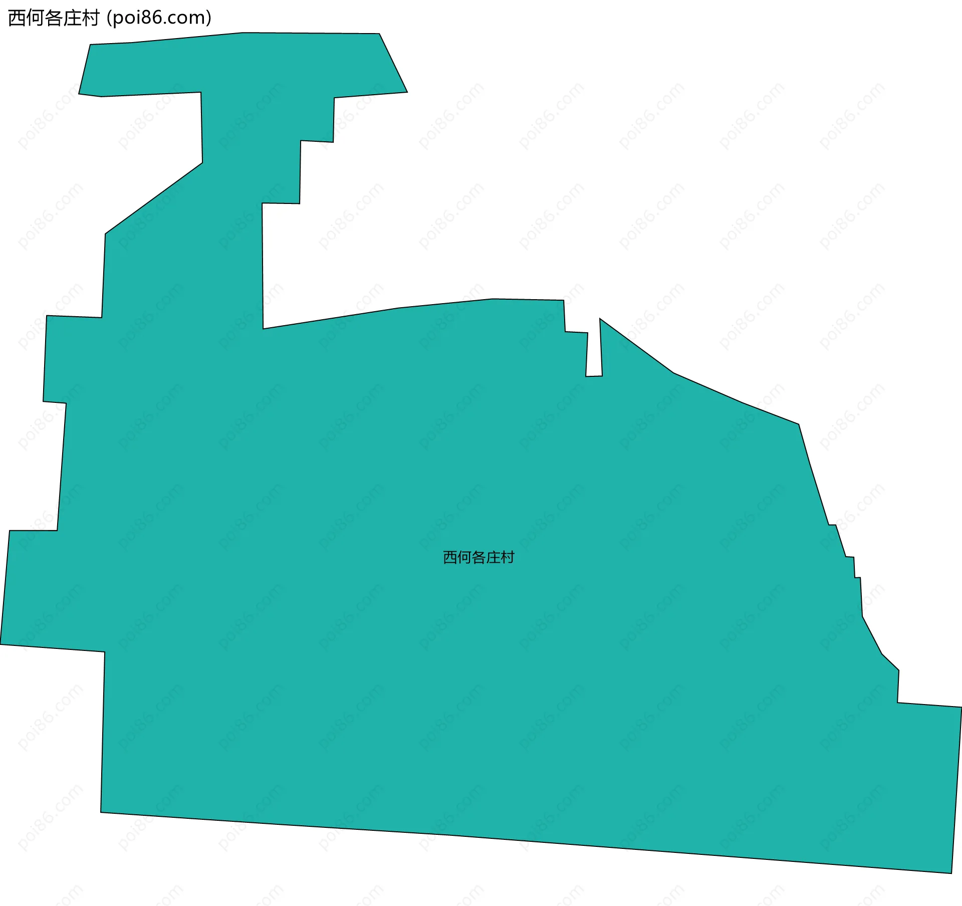 西何各庄村边界地图