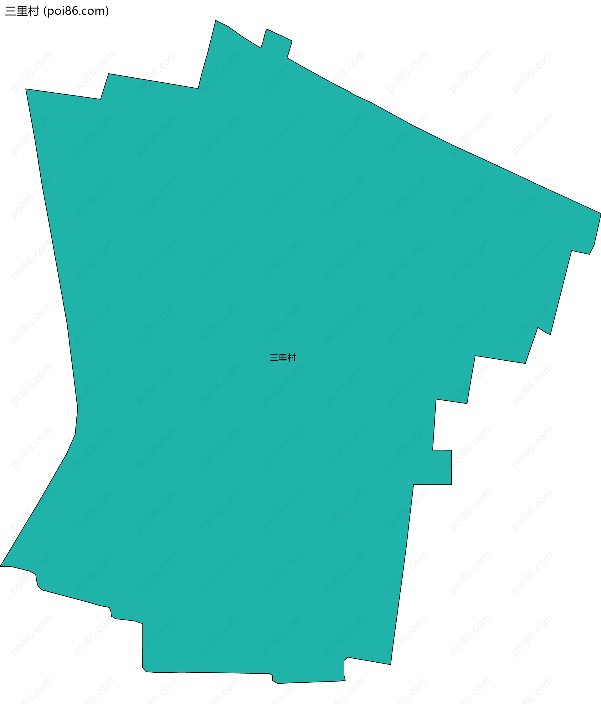 三里村边界地图