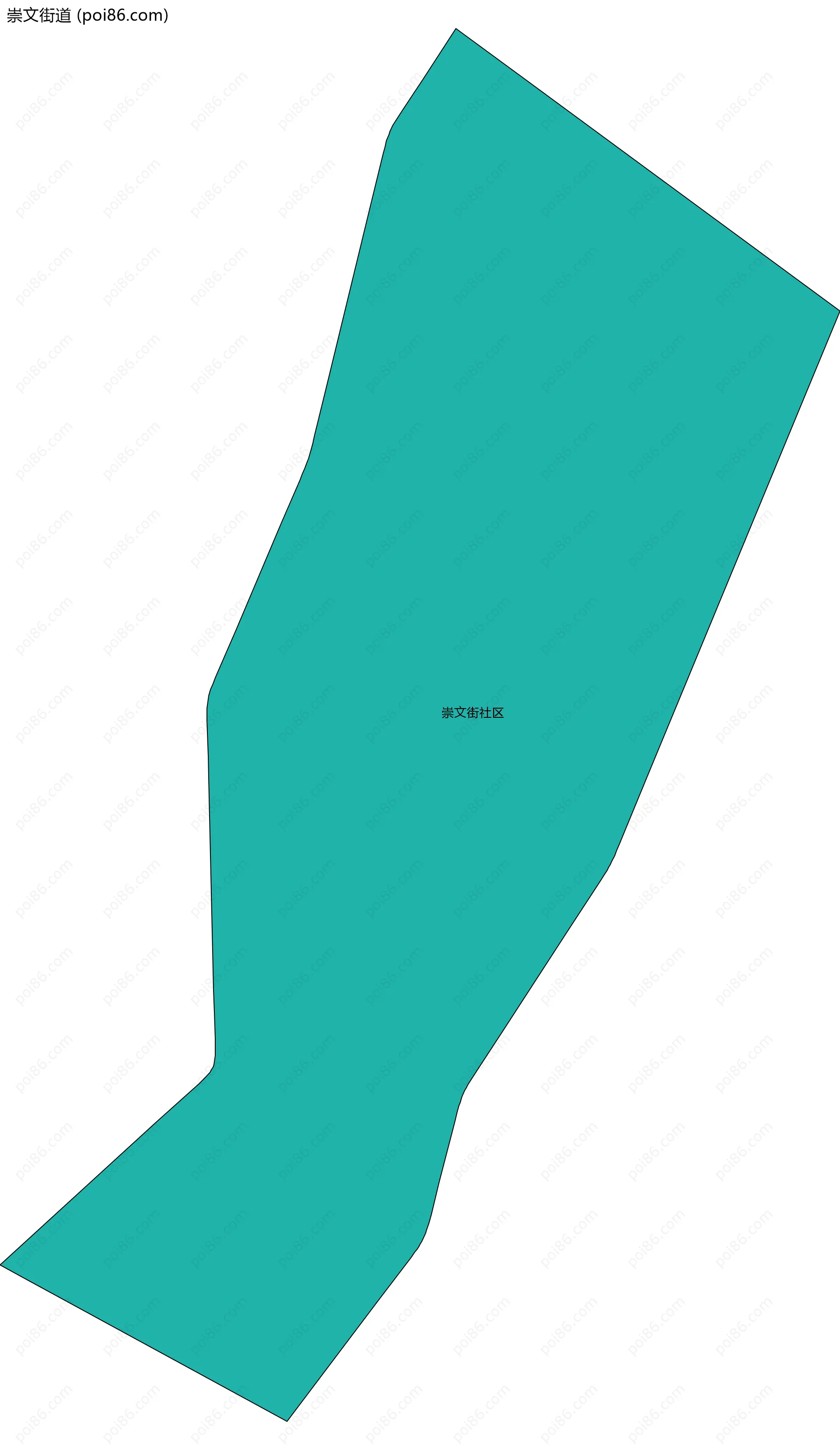 崇文街道边界地图(五级行政区划)