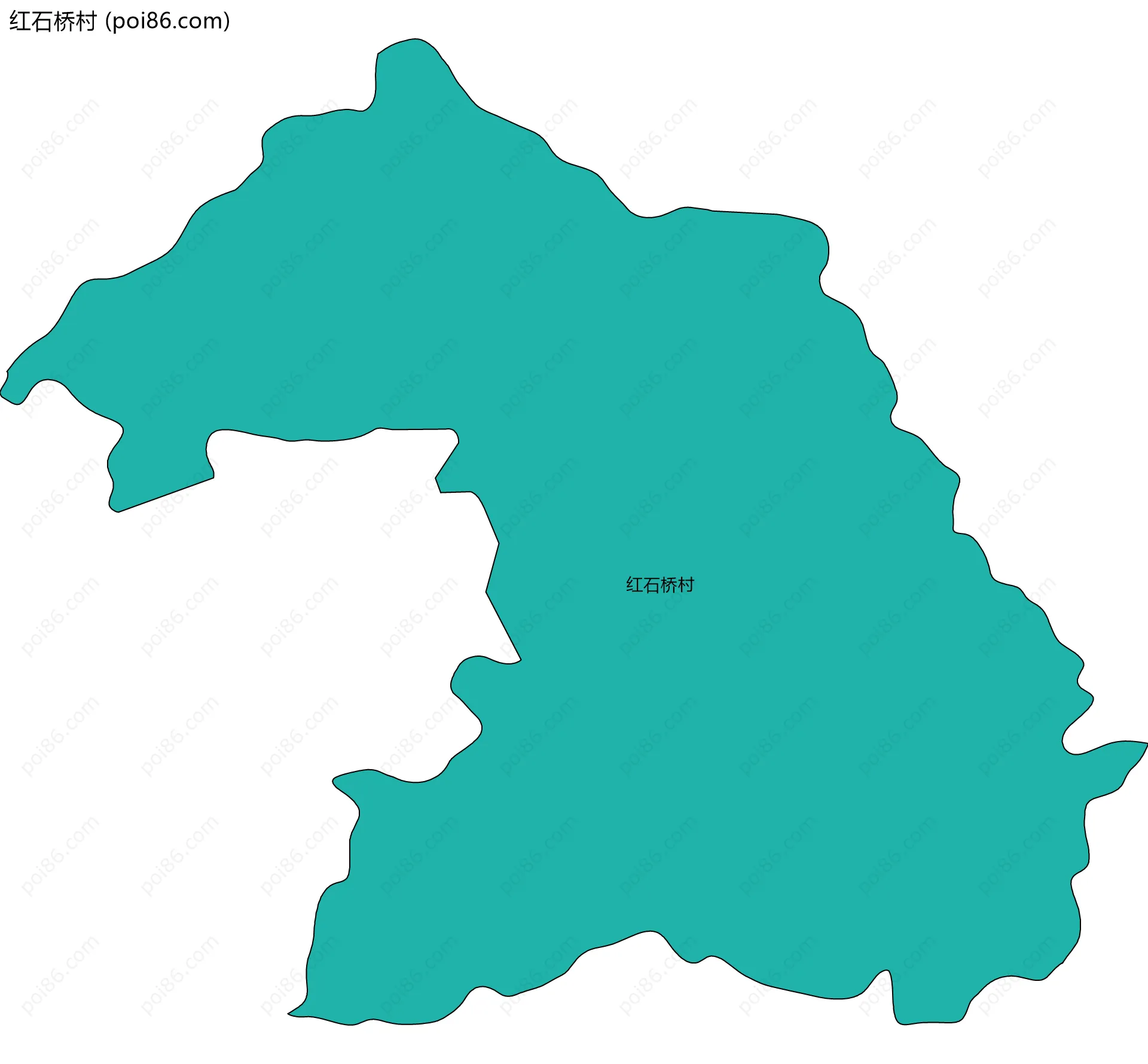 红石桥村边界地图