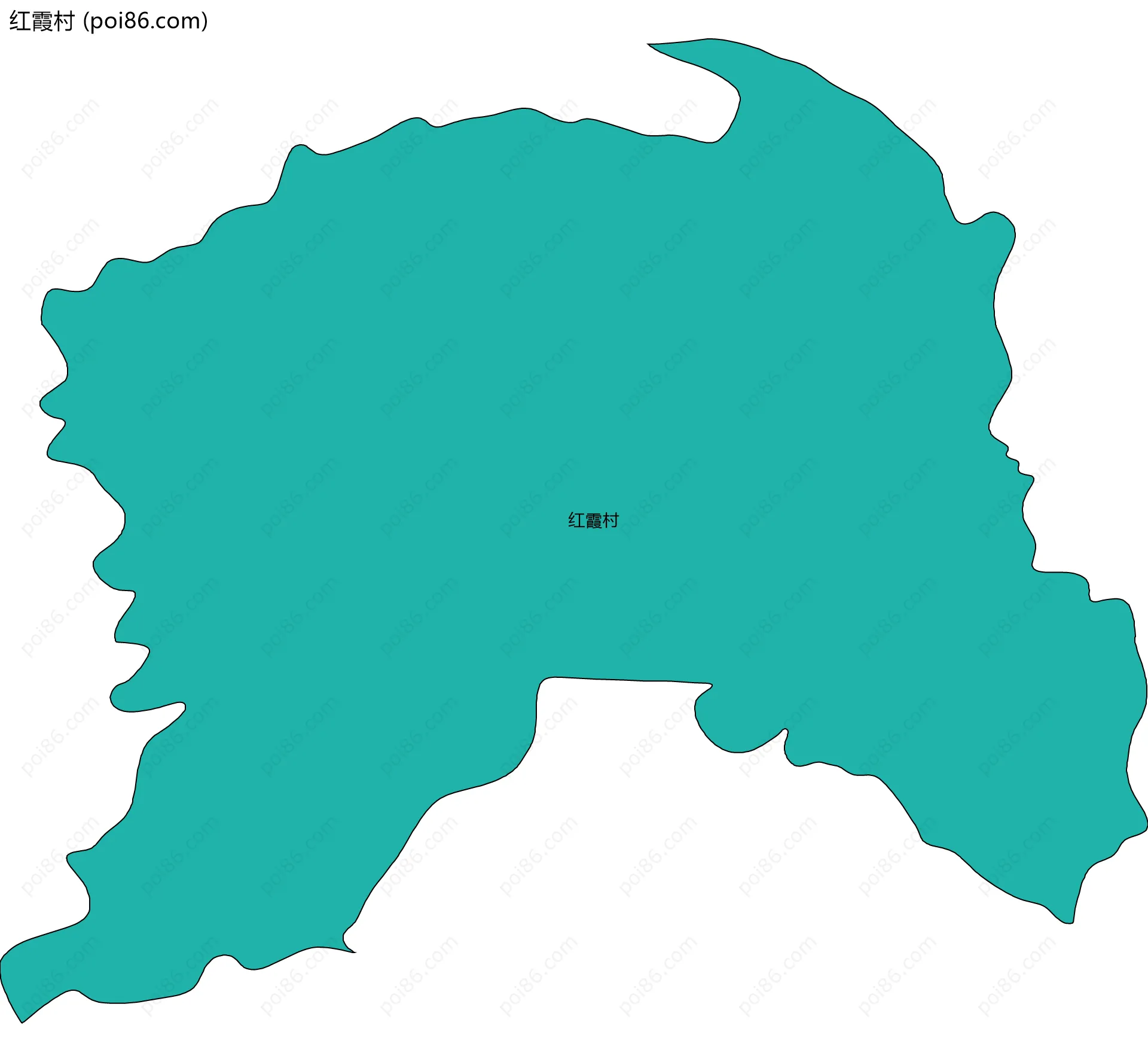 红霞村边界地图