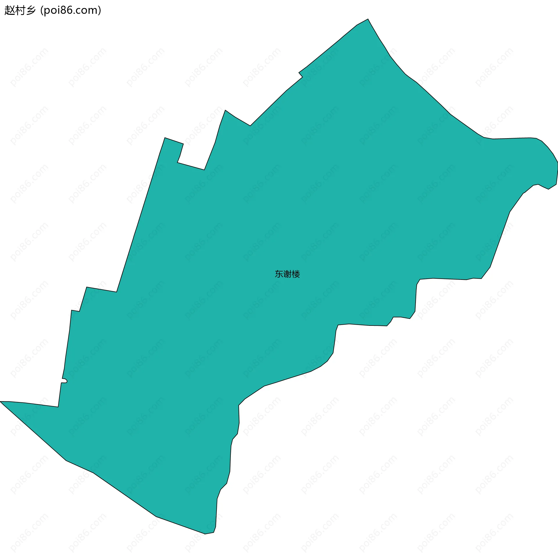 赵村乡边界地图(五级行政区划)